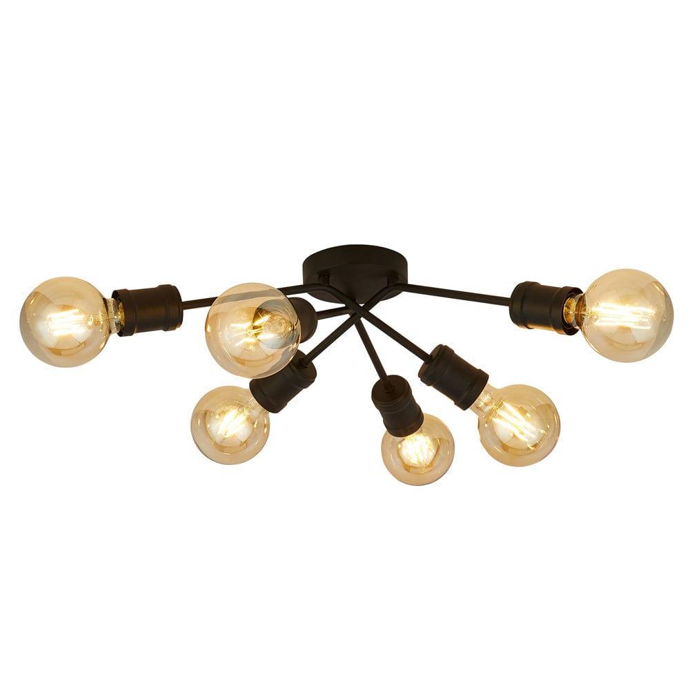 dance 6 lt black flush spot ceiling light