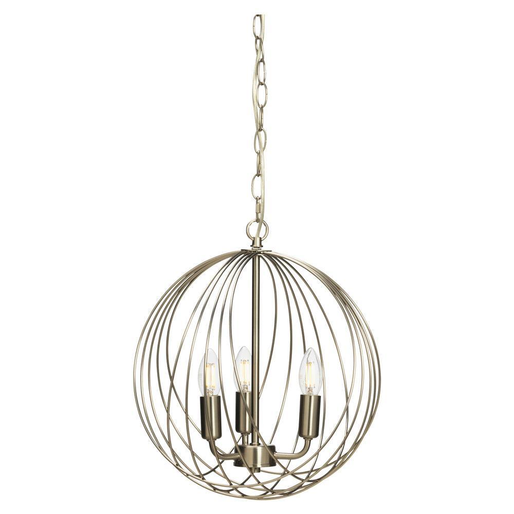 Oaks Lighting Danby 3 Light Antique Chrome Ceiling Pendant-Ceiling Pendant Lights-Oaks Lighting-1-Tiffany Lighting Direct