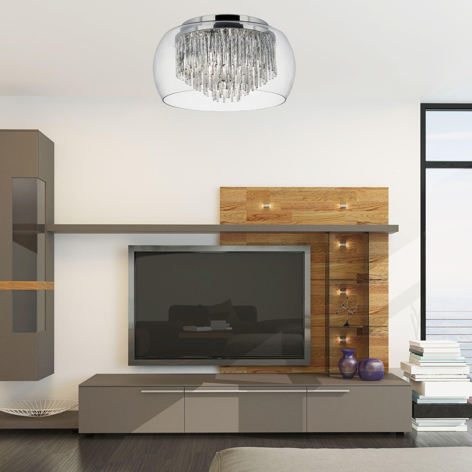 Curva 4 Light Bathroom Ceiling Flush Glass Shade Living Room Image 5