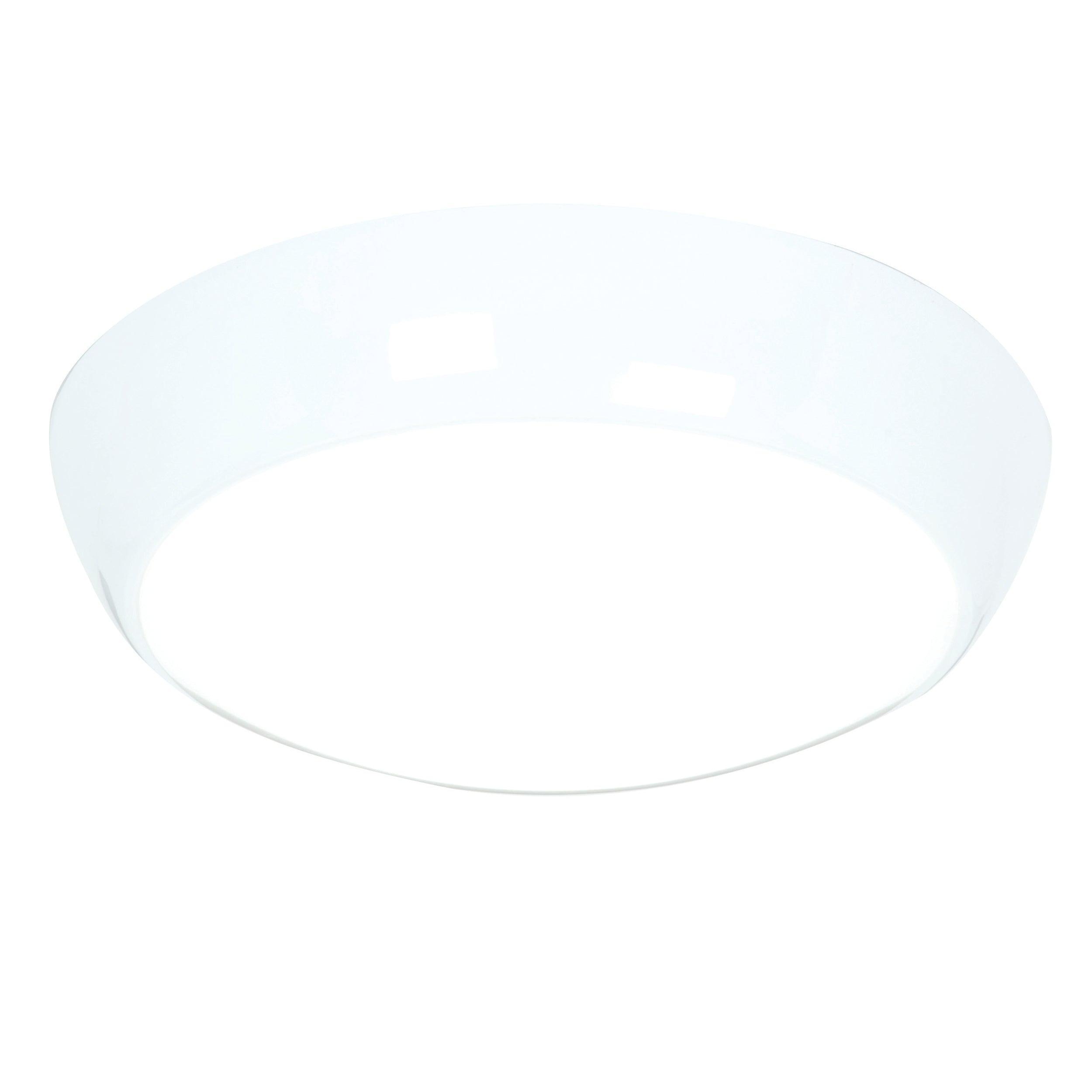 vigor led white flush ceiling light with emergency backup ip65 16w 2wby saxby lighting
