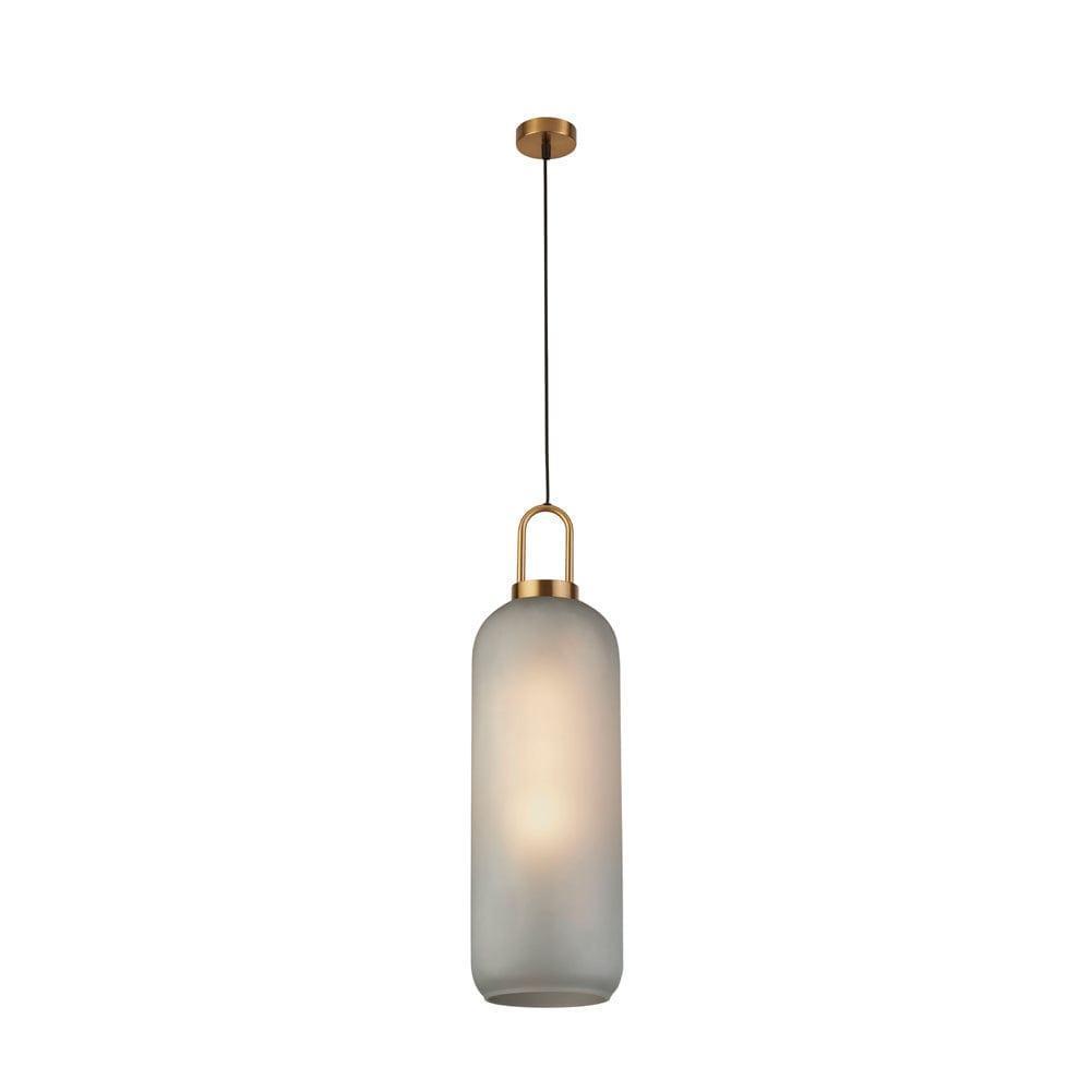 Pipette 1 Light Acid Glass & Brass Ceiling Pendant-Ceiling Pendant Lights-1-Tiffany Lighting Direct