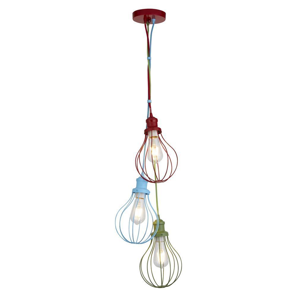 Kids 3 Light Multi Light Drop Balloon Cage Pendant-Ceiling Pendant Lights-1-Tiffany Lighting Direct