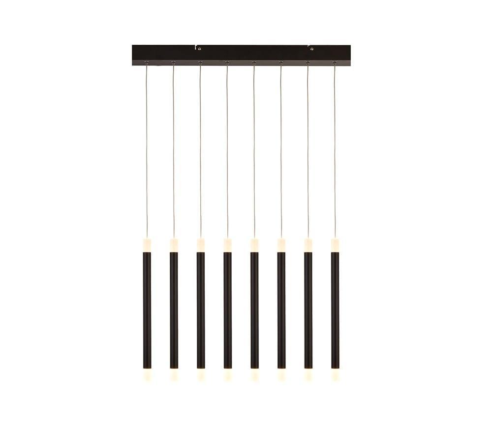 Searchlight Wands 8 Light Black LED Bar Ceiling Pendant-Ceiling Pendant Lights-1-Tiffany Lighting Direct