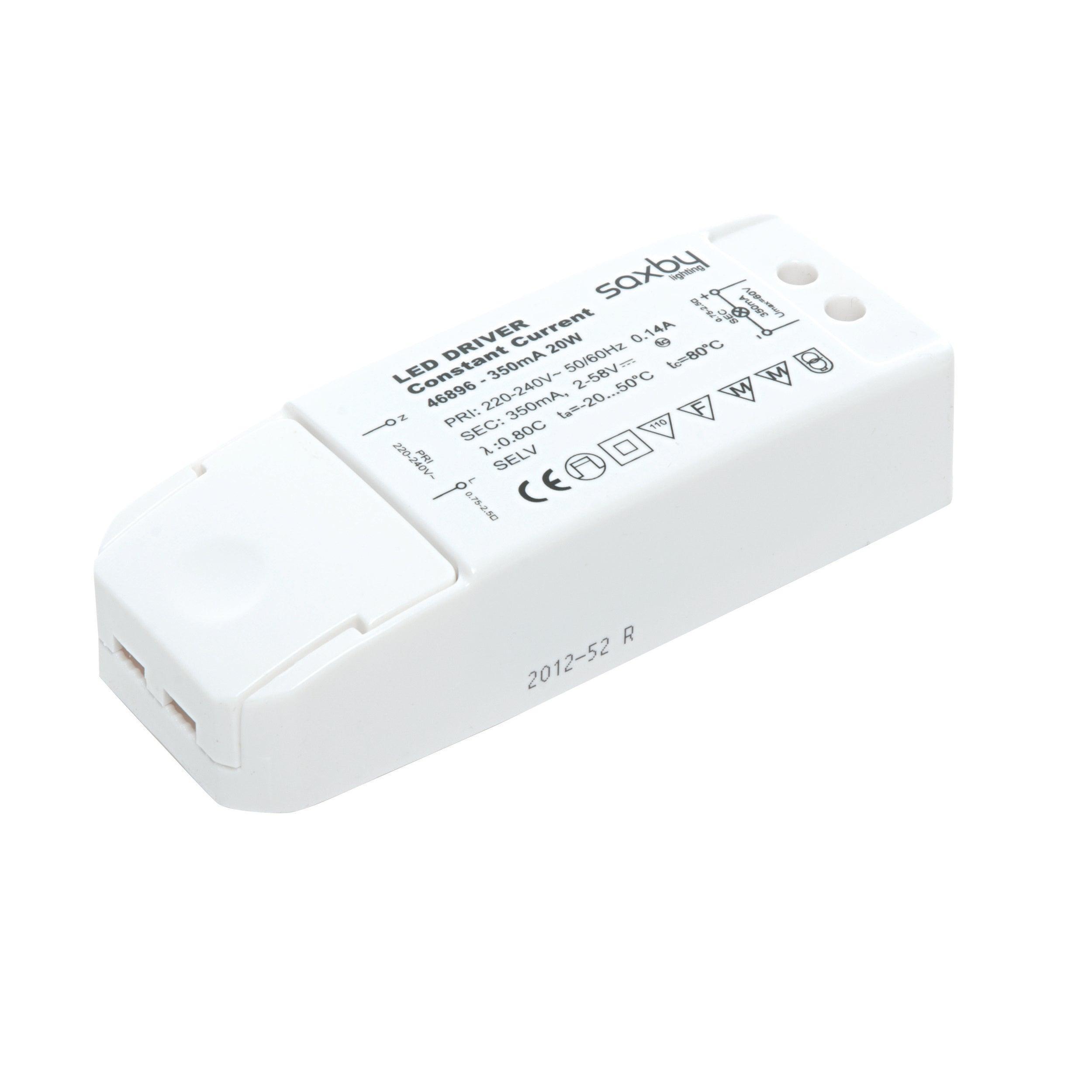 led driver constant current 20w 350maby saxby lighting