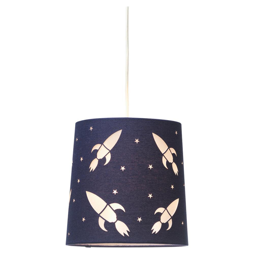 decorative rocket navy ceiling shade 23cm