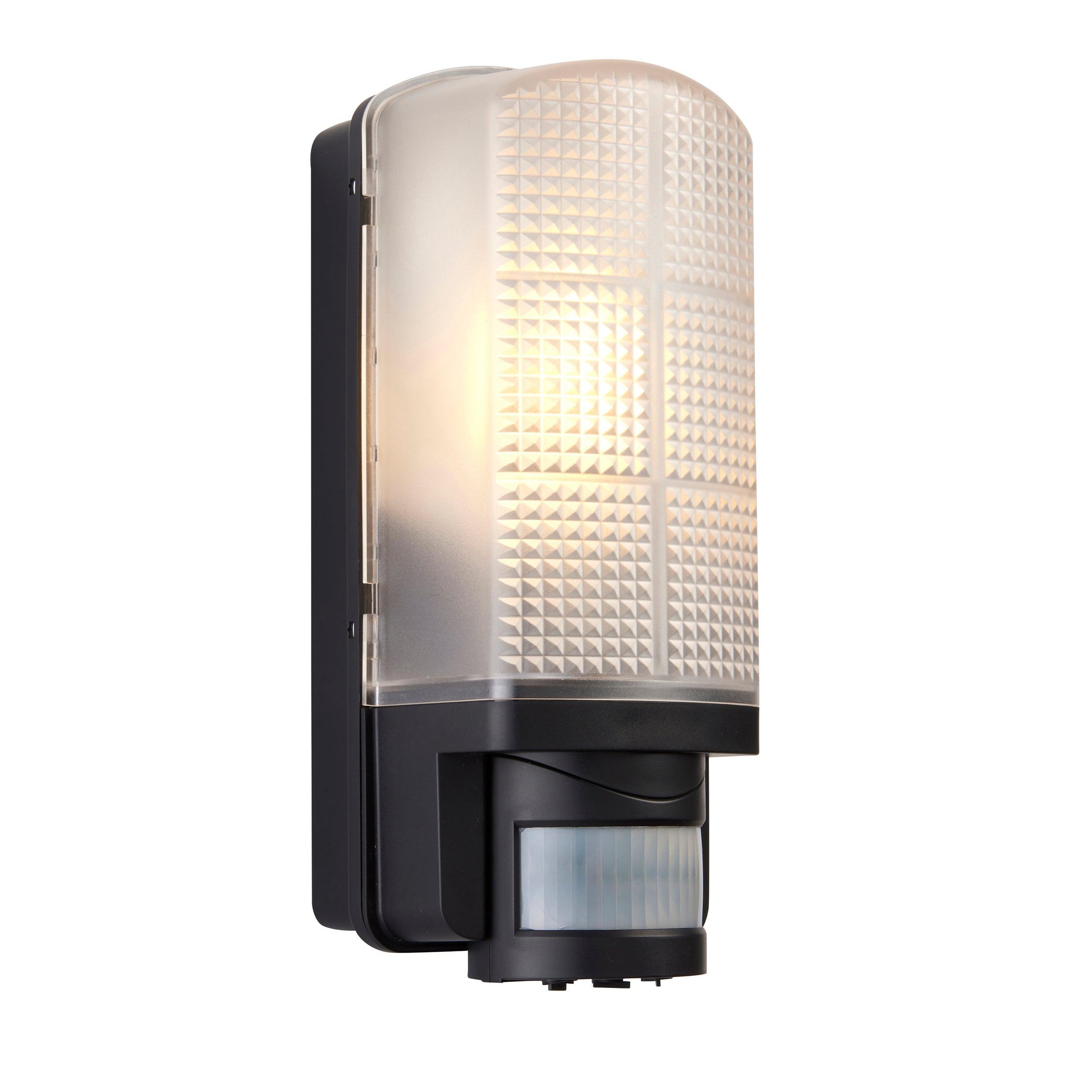 motion pir sensor outdoor black wall light ip44 60wby saxby lighting