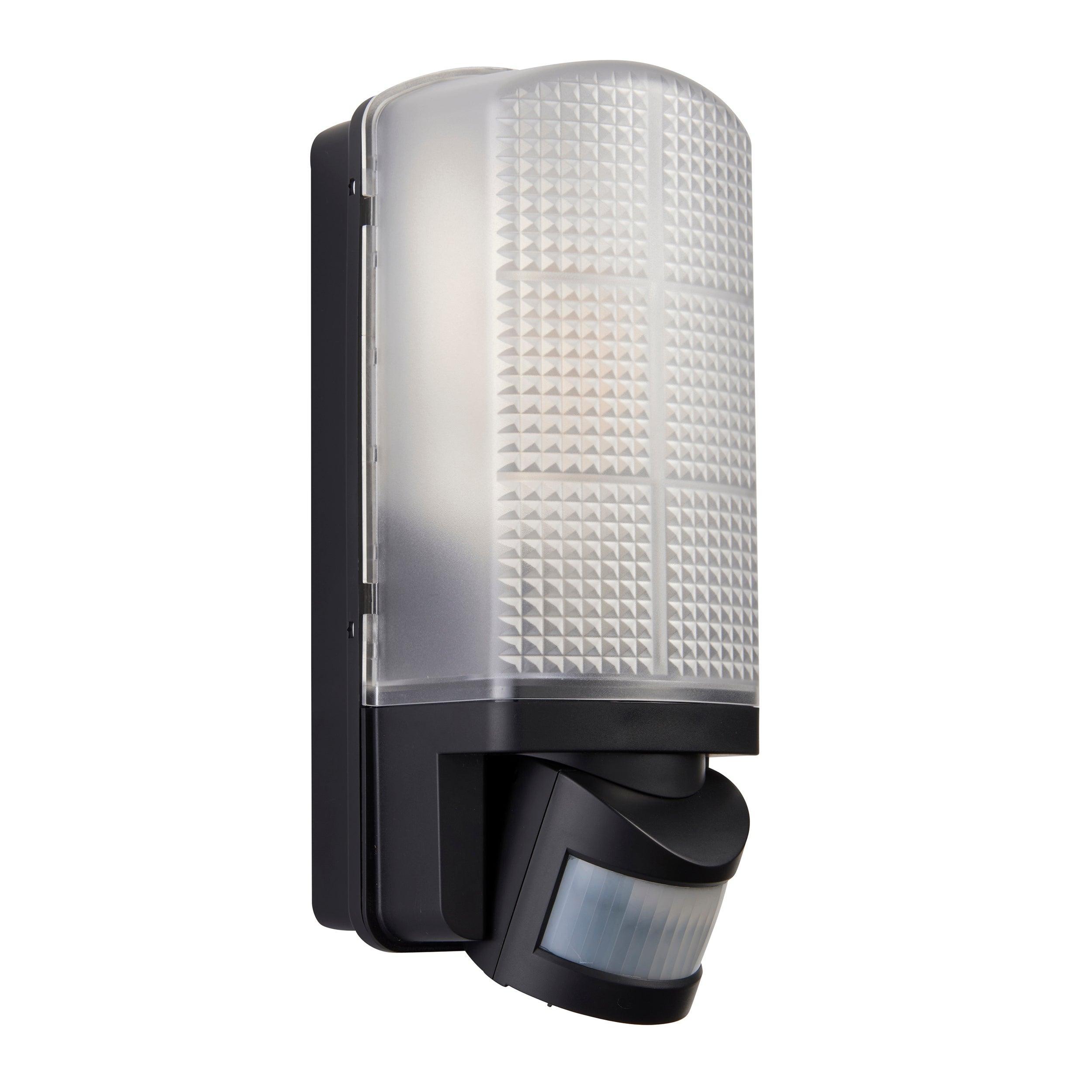 motion pir sensor outdoor black wall light ip44 60w by saxby lighting, close up image 139