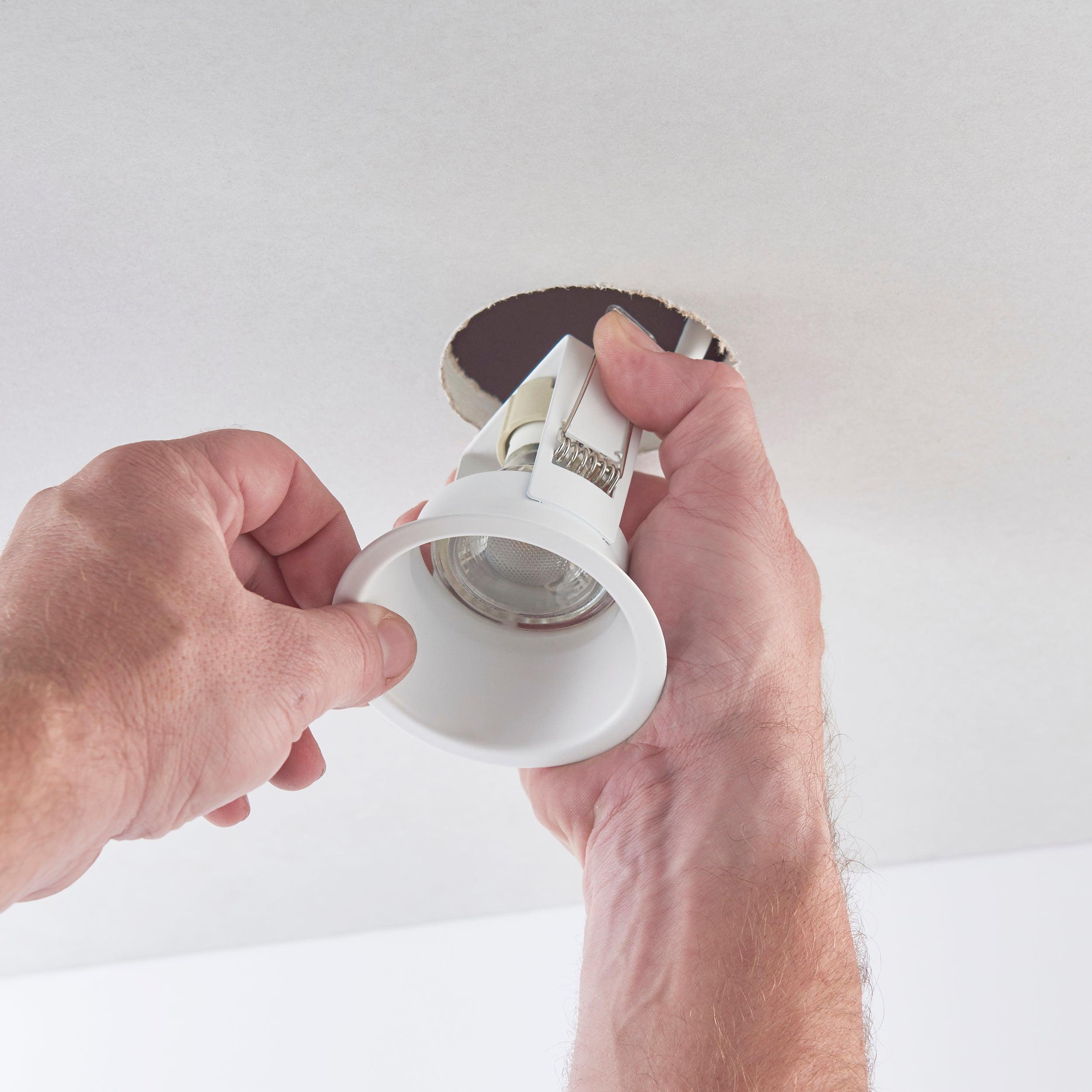 peake 50w recessed dimmable ceiling light by saxby lighting, close up image 118