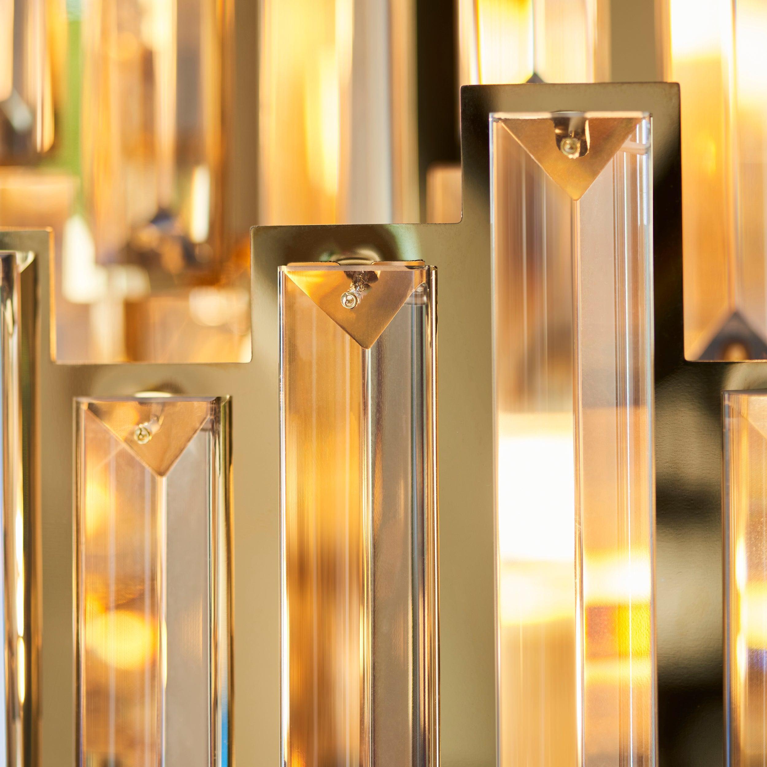 Aura 15 Light Adjustable Gold & Champagne Crystal Pendant-Ceiling Pendant Lights-Living Lights hallway lighting photo Tiffany Lighting Direct