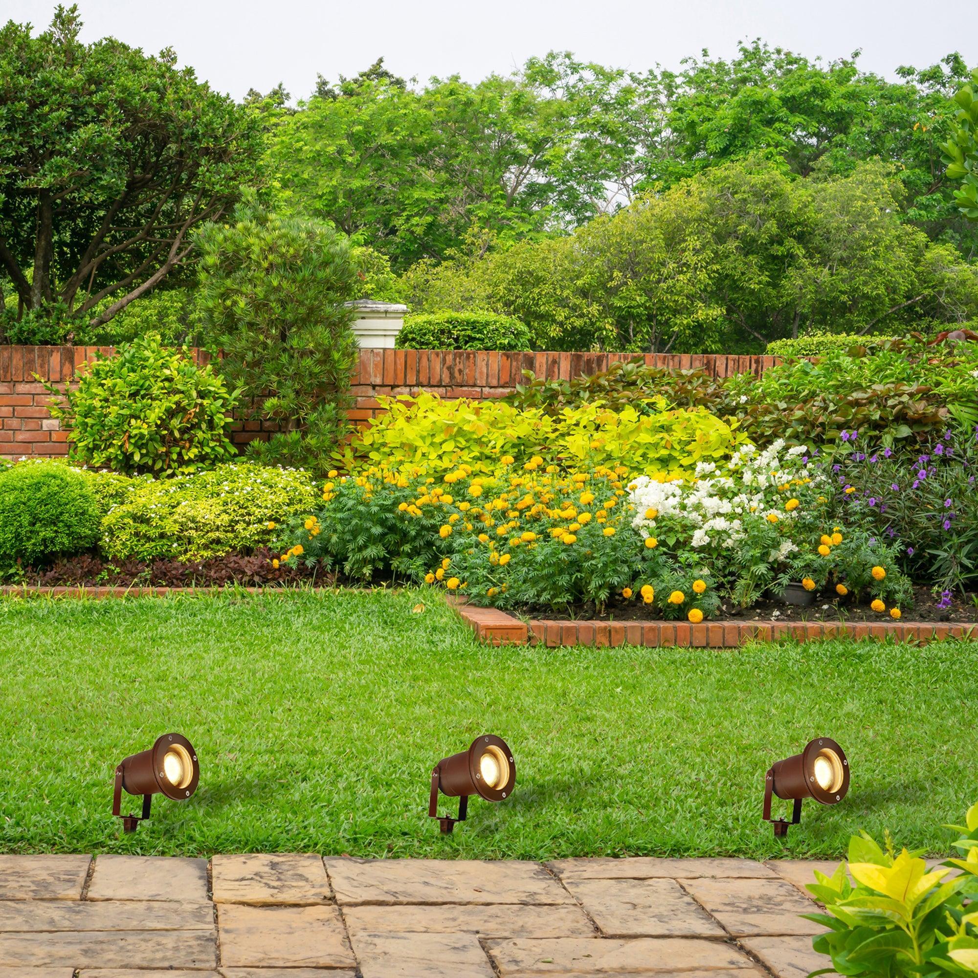 spikey outdoor rust directional garden spike light 5001rus led by searchlighting lighting, living room image