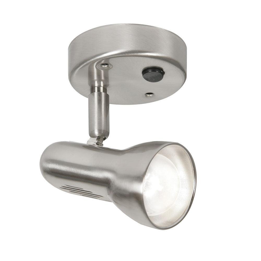 tone switched satin chrome single spot adjustable head
