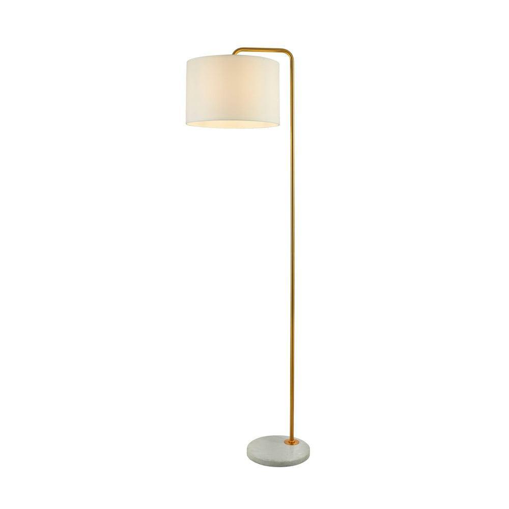 Gallow Marbled Based Gold Floor Lamp - White Shade by 1