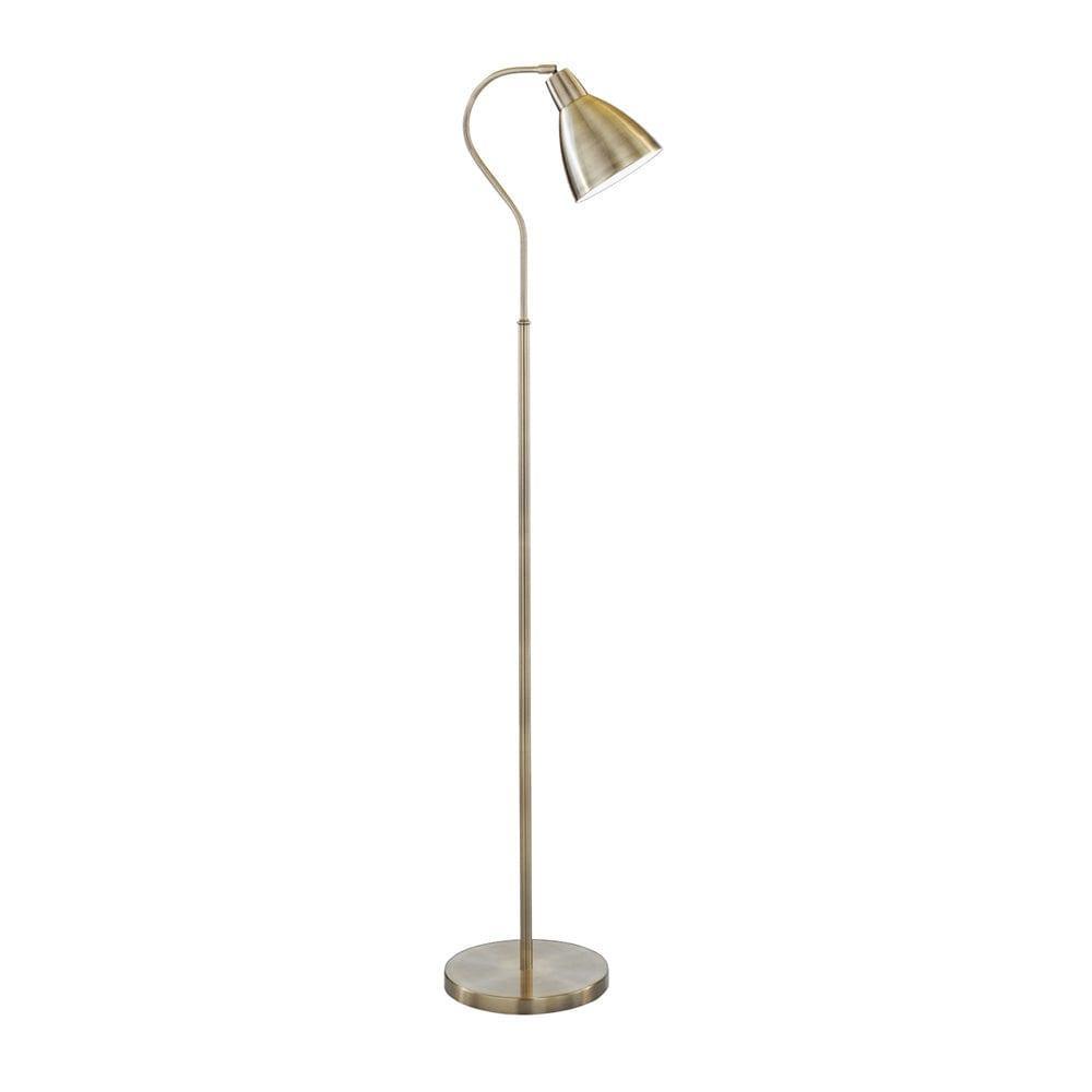 Adjustable Antique Brass Floor Lamp - Brass Shade by 1