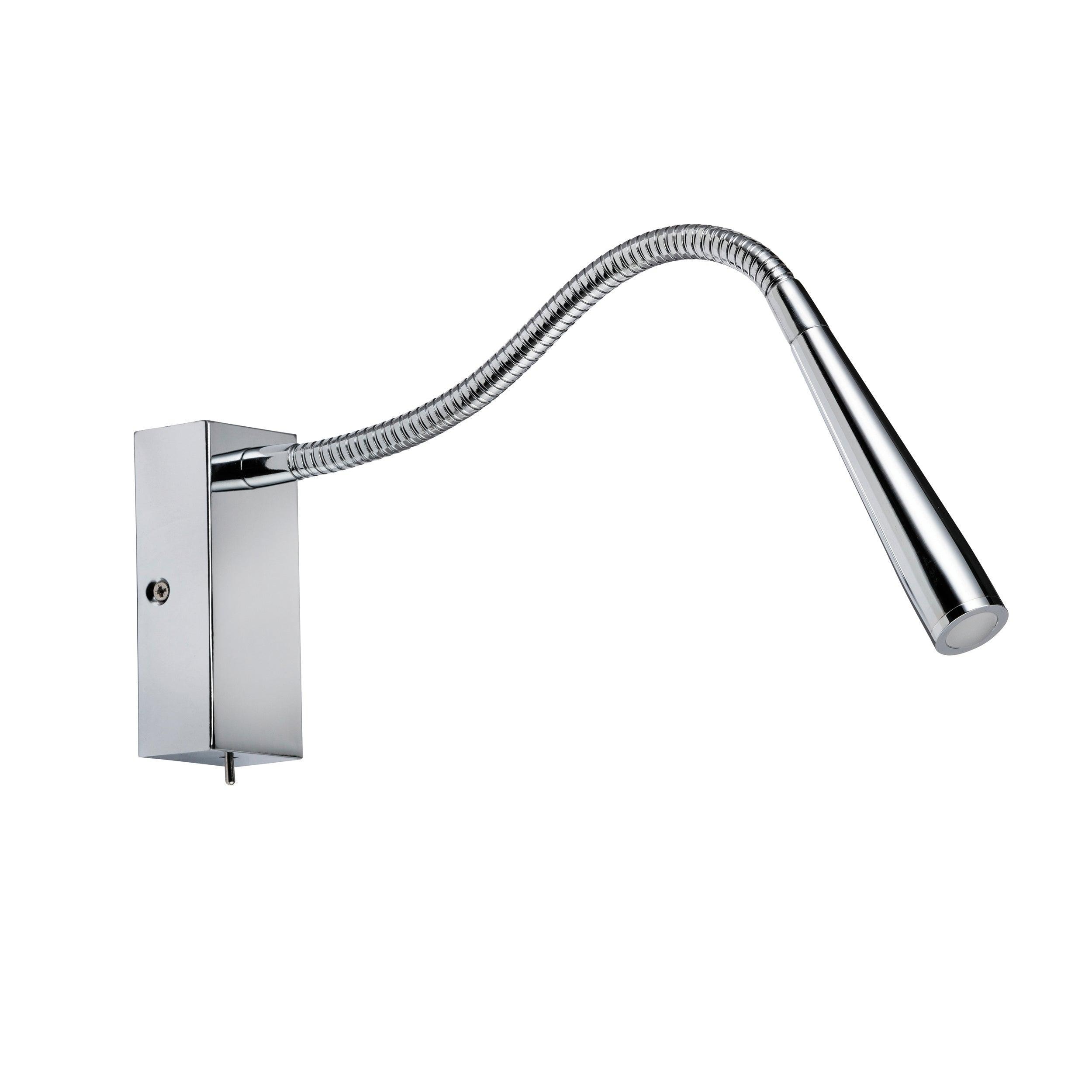 madison flexible led task wall light 1w chromeby Saxby Lighting, close up image