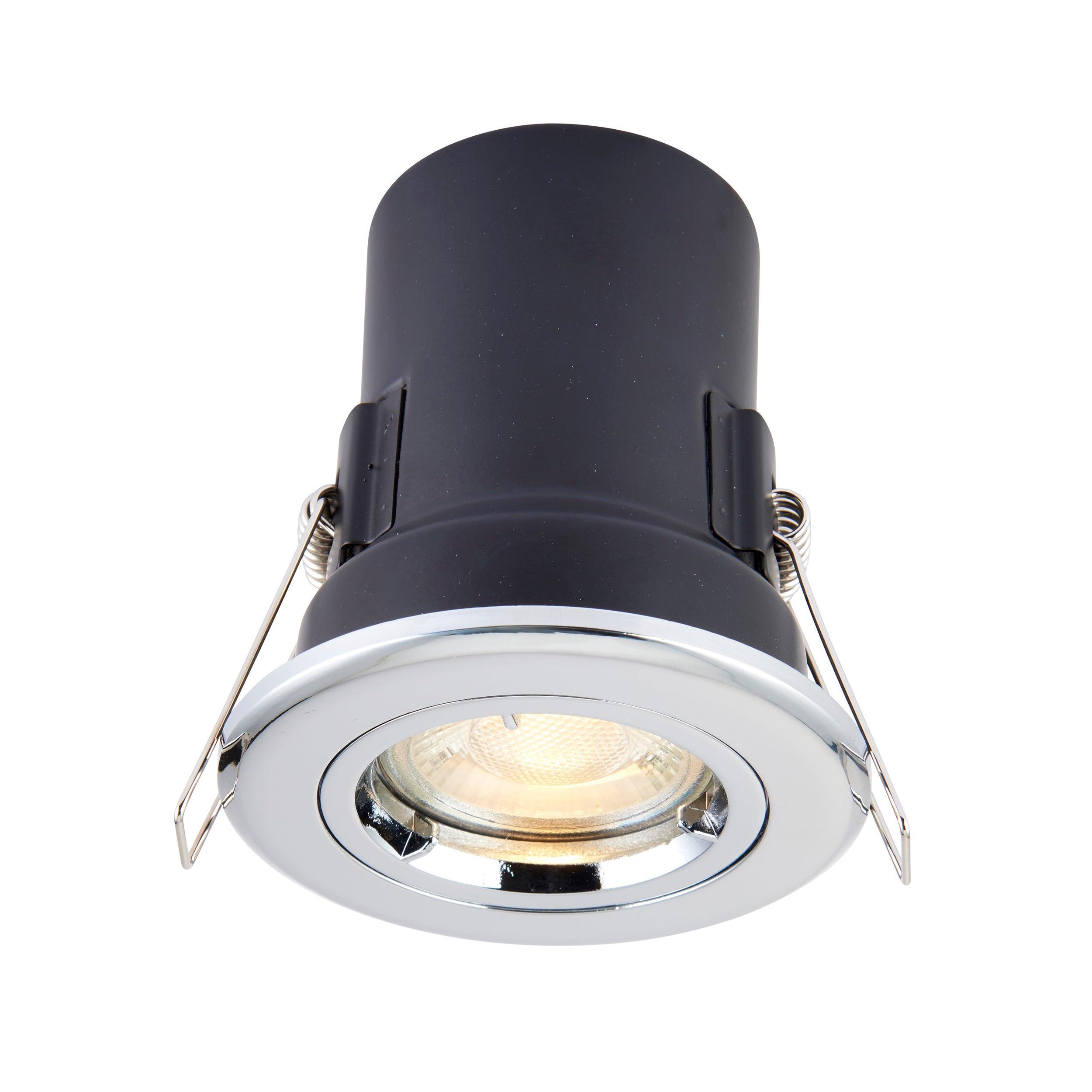 shieldplus tilt chrome recessed light 50wby Saxby Lighting, close up image
