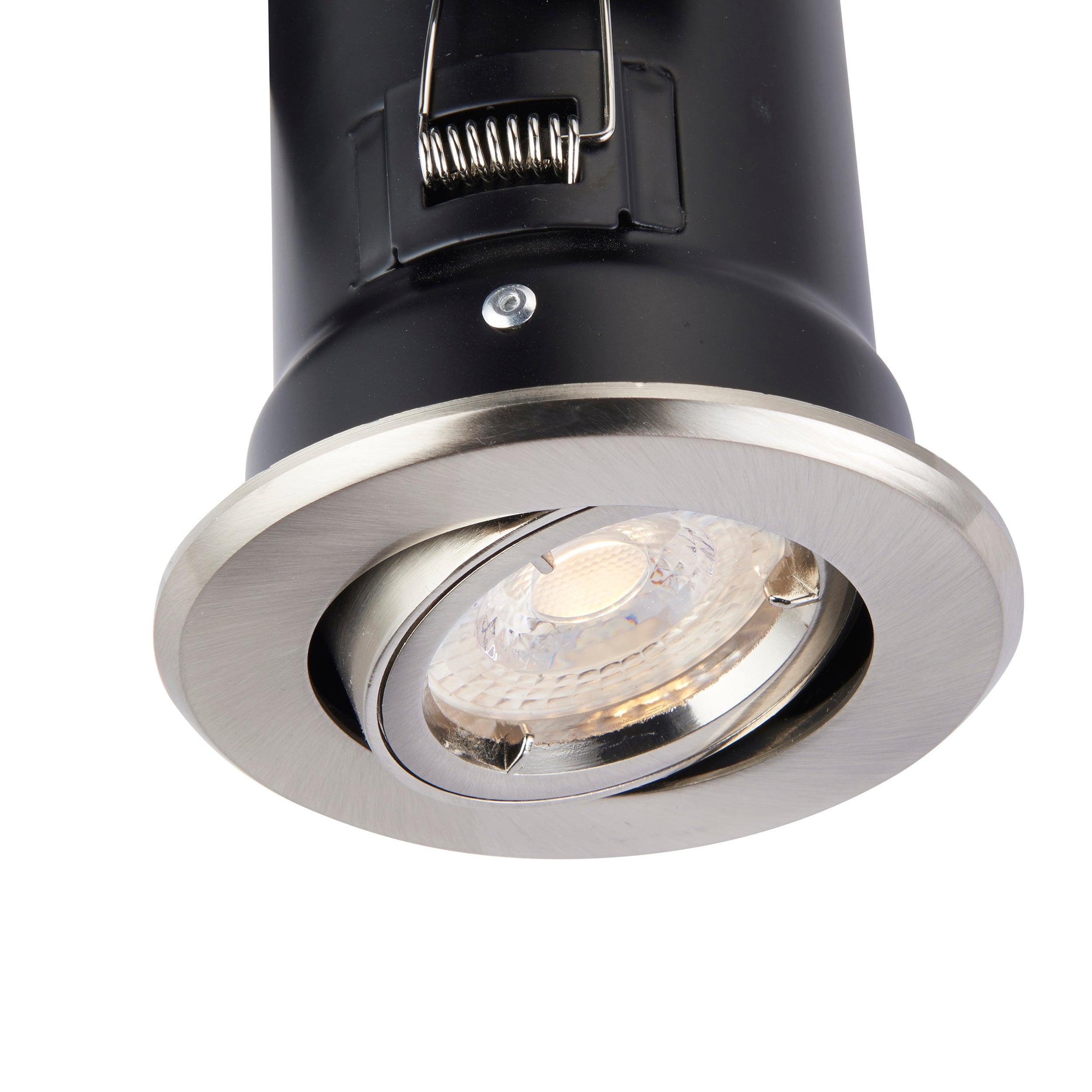 shieldplus nickel recessed light tilt 50w by saxby lighting, LED close up image 22