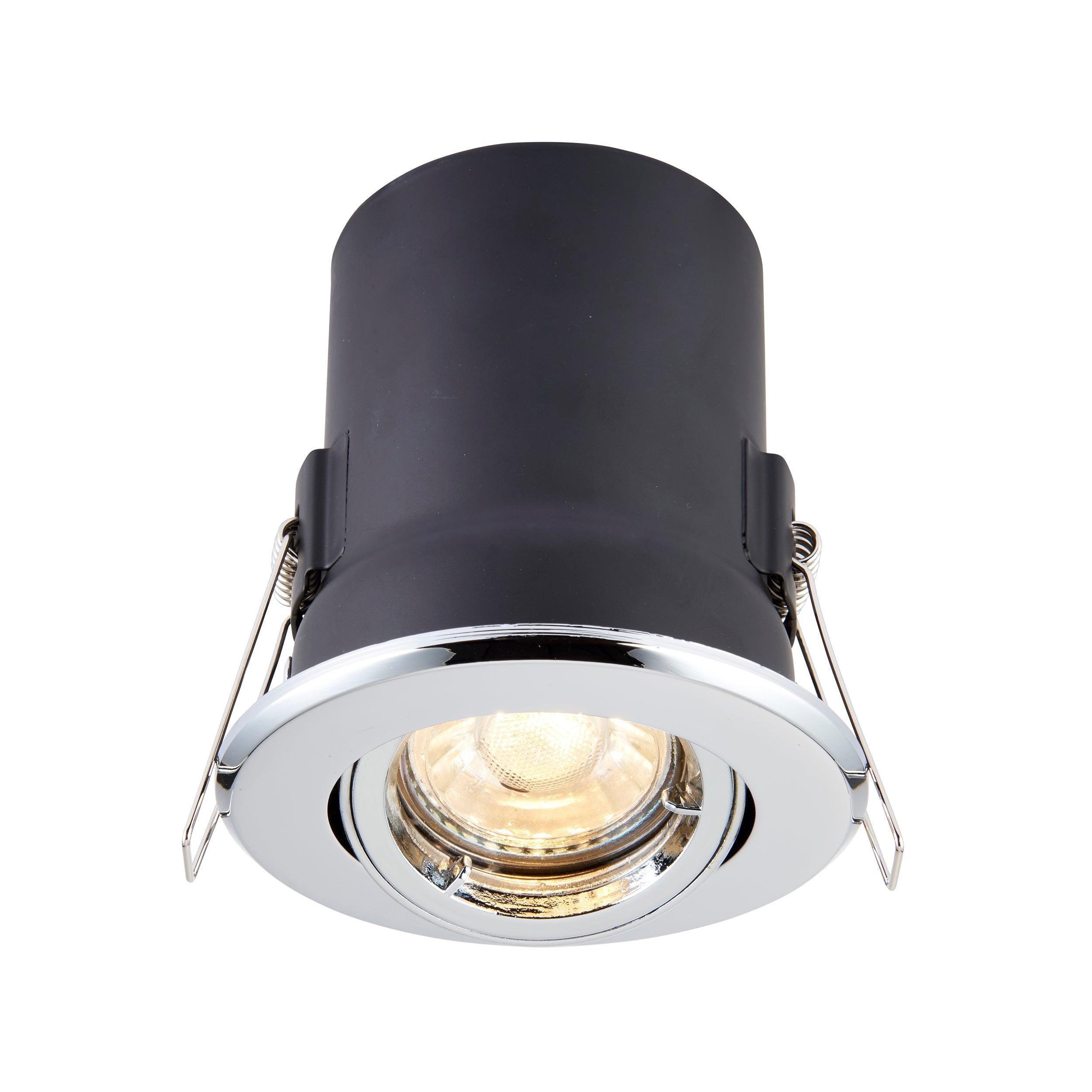 shieldplus chrome recessed light tilt 50w by saxby lighting, close up image 304
