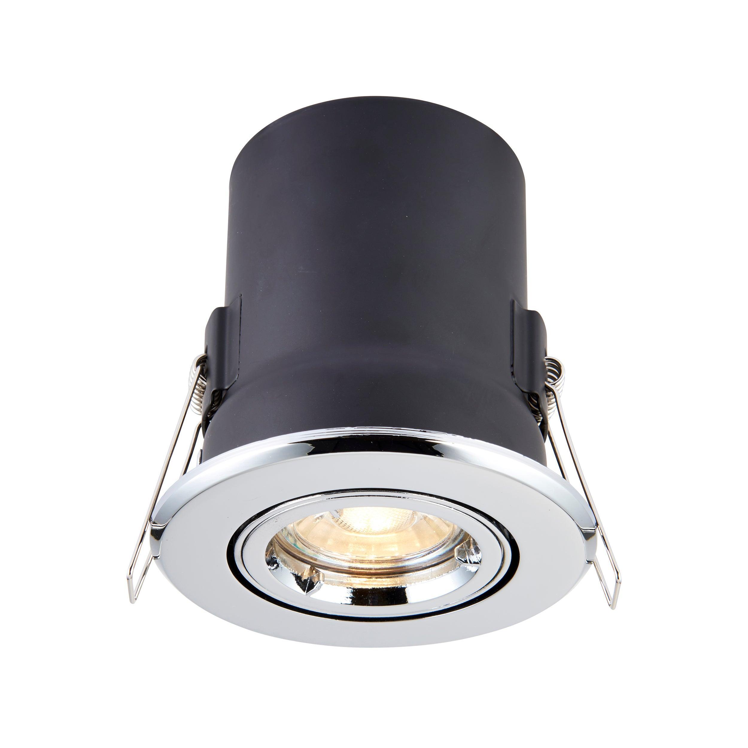 shieldplus chrome recessed light tilt 50w by saxby lighting, close up image 257