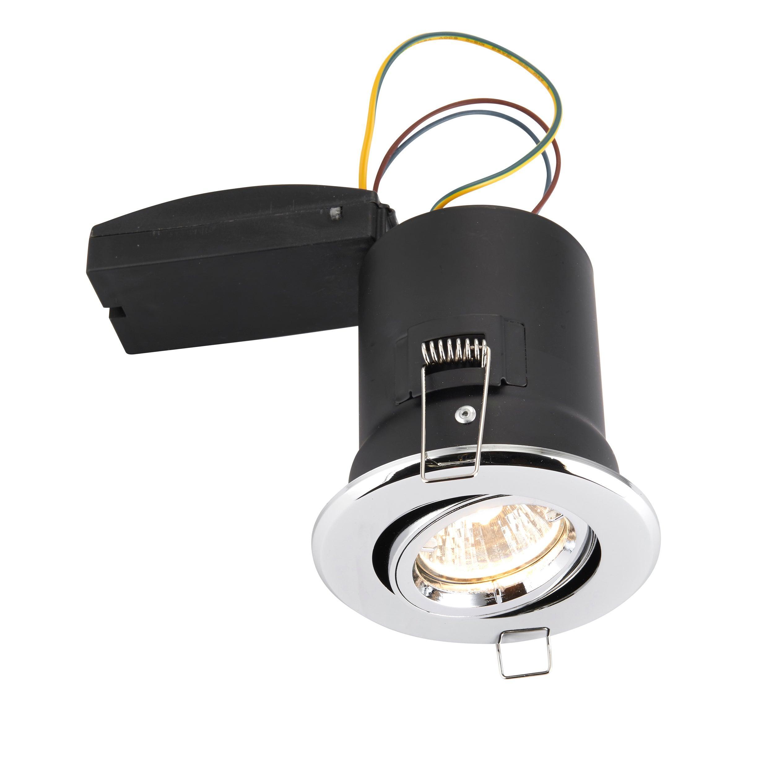 shieldplus chrome recessed light tilt 50w by saxby lighting, close up image 220