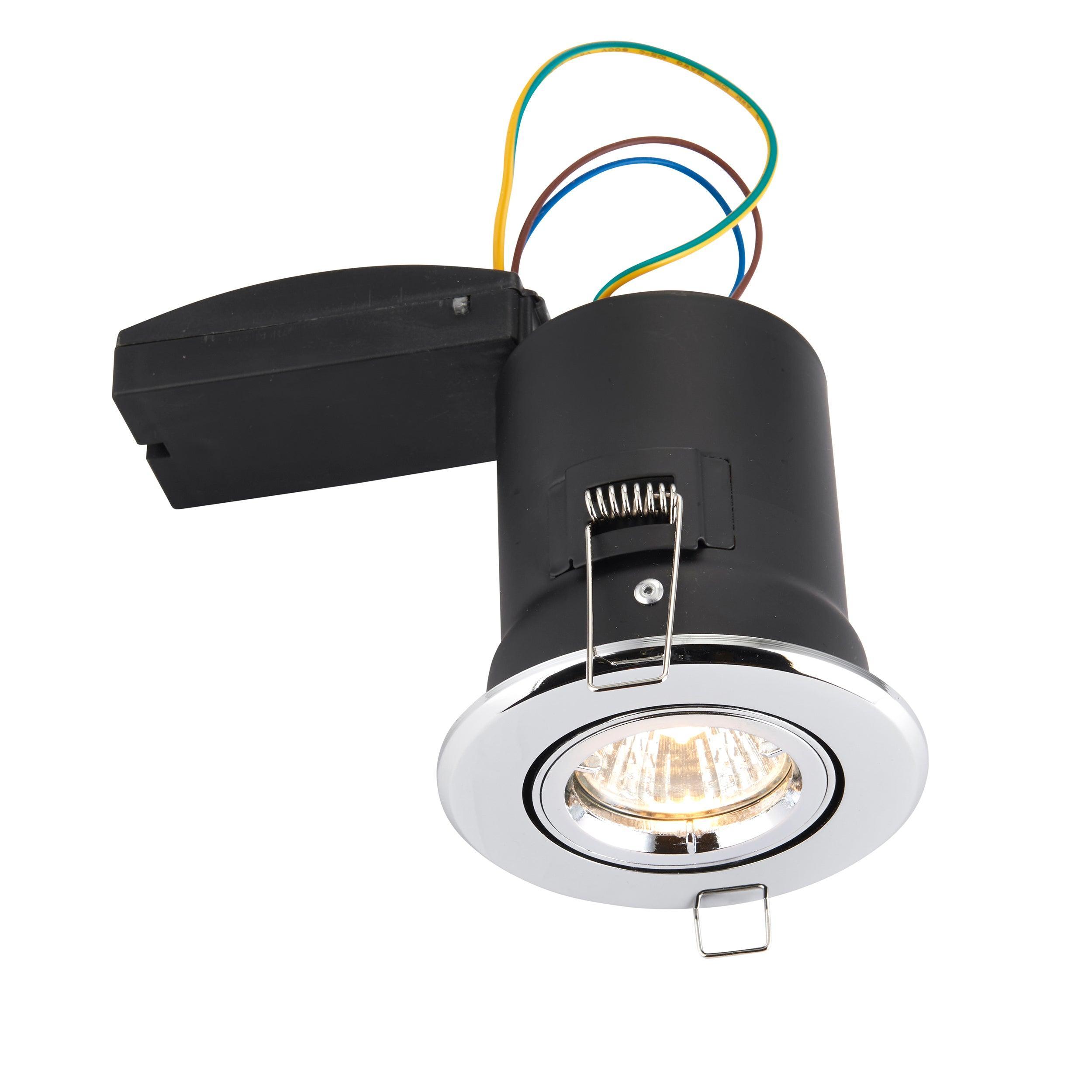 shieldplus chrome recessed light tilt 50w by saxby lighting, close up image 172