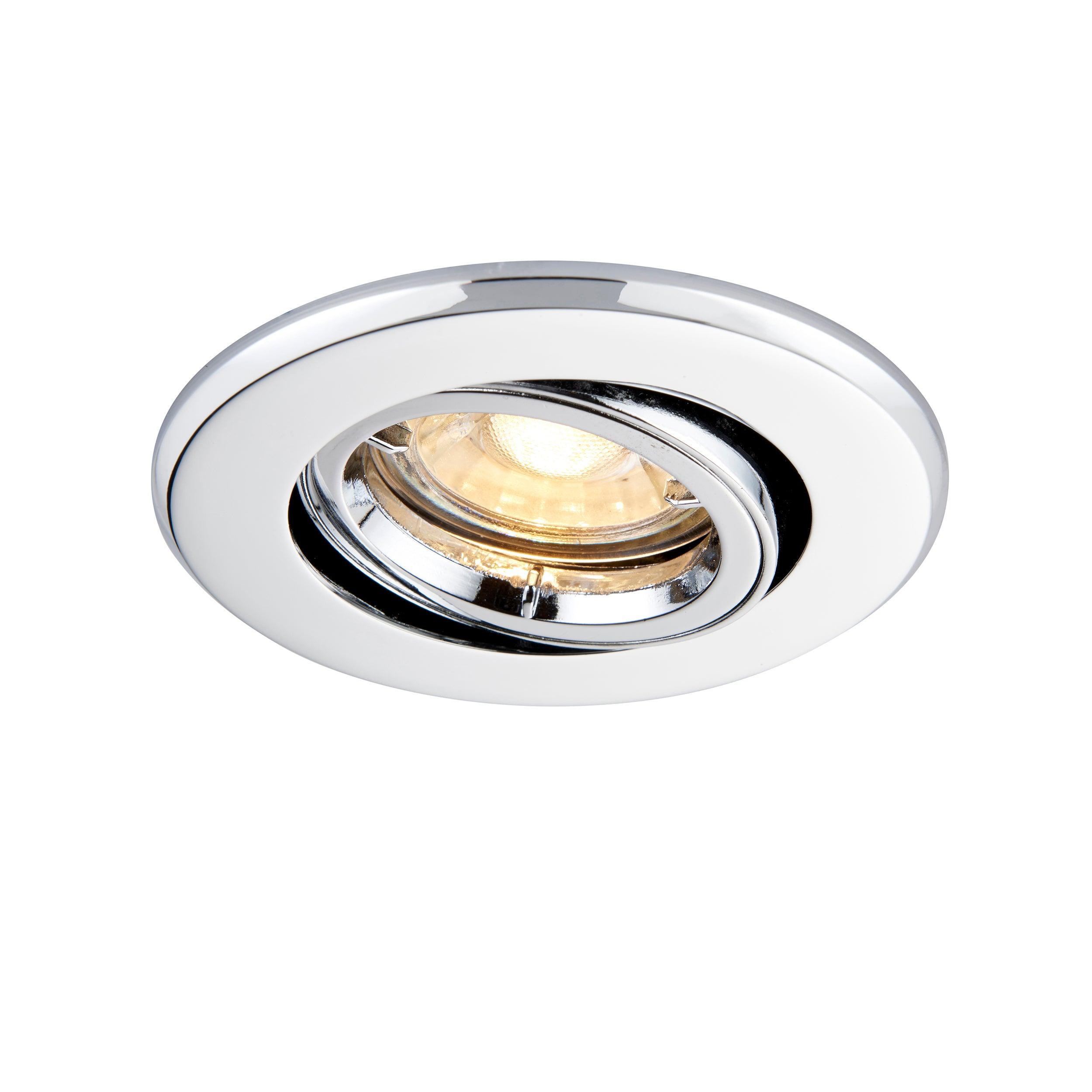 shieldplus chrome recessed light tilt 50w by saxby lighting, close up image 96
