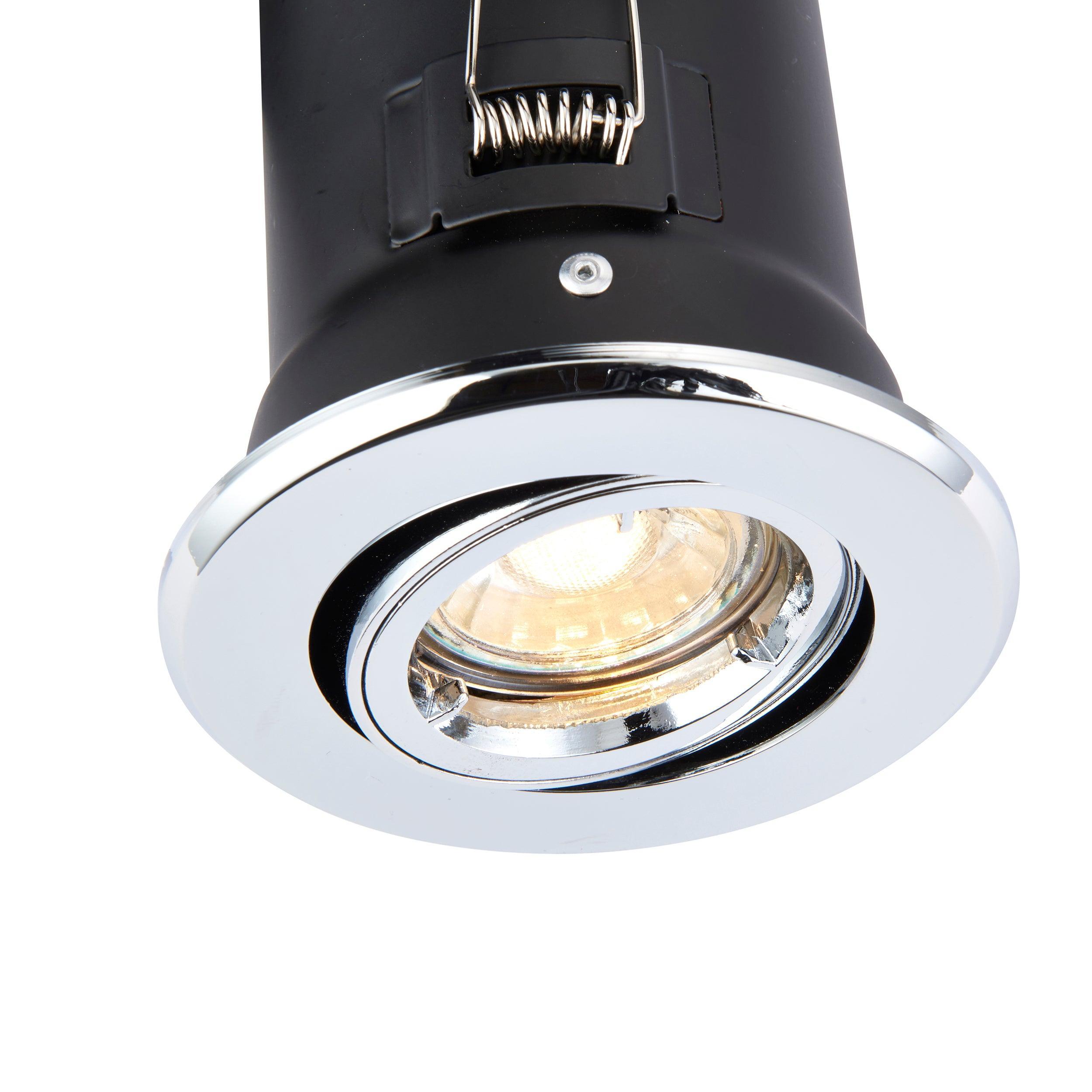 shieldplus chrome recessed light tilt 50w by saxby lighting, LED close up image 21