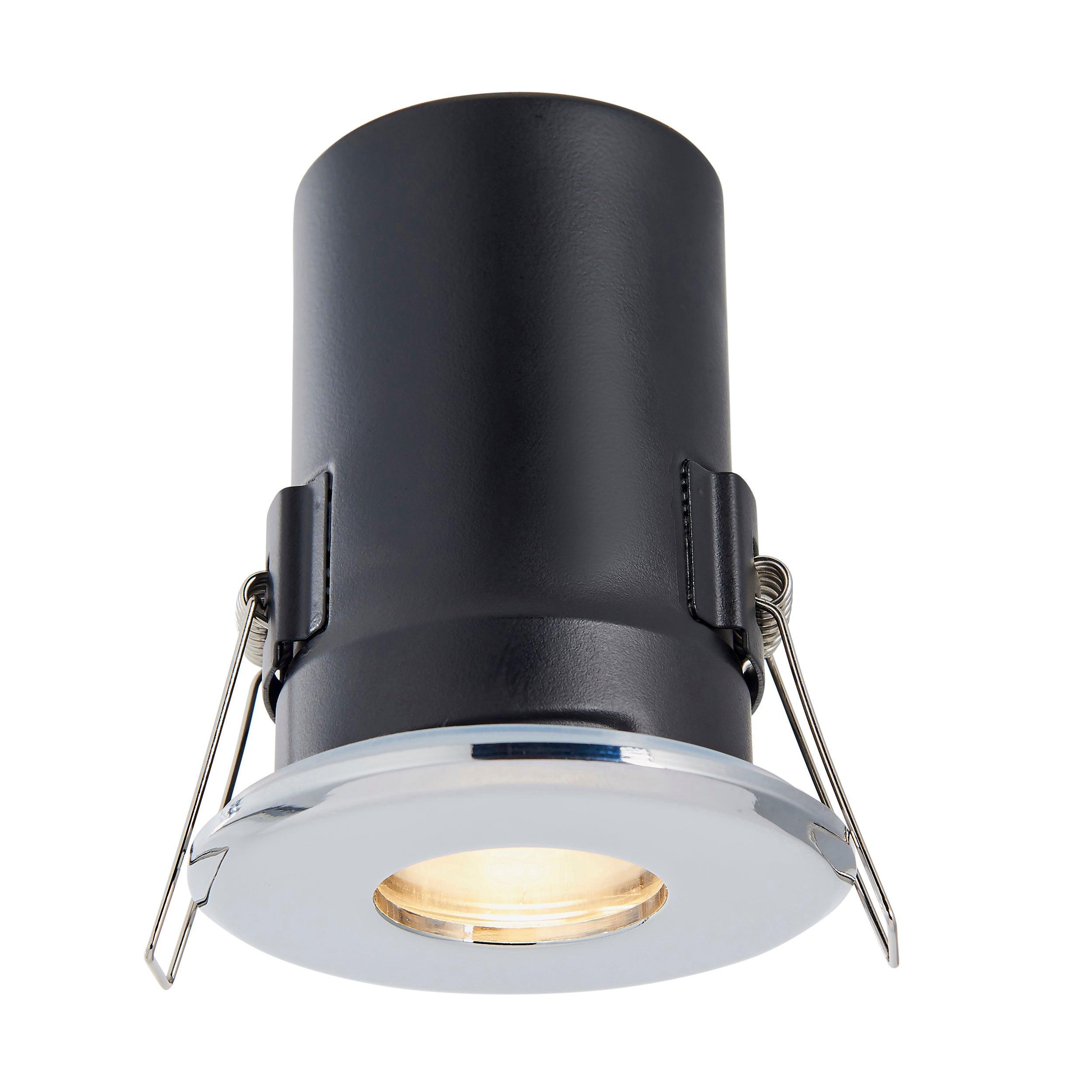 shieldplus chrome recessed ceiling light ip65 50wby Saxby Lighting, close up image