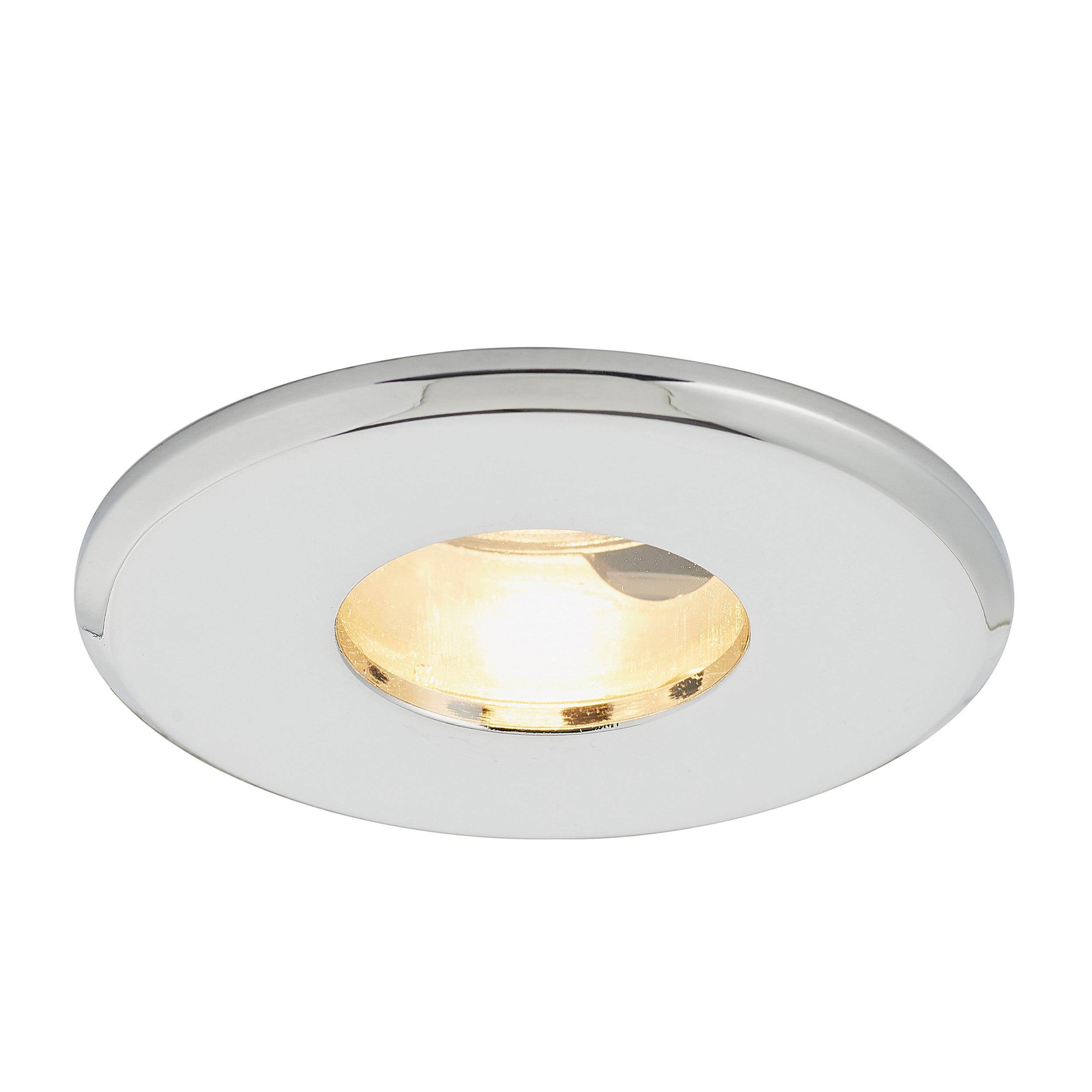 shieldplus chrome recessed ceiling light ip65 50w by saxby lighting, close up image 288