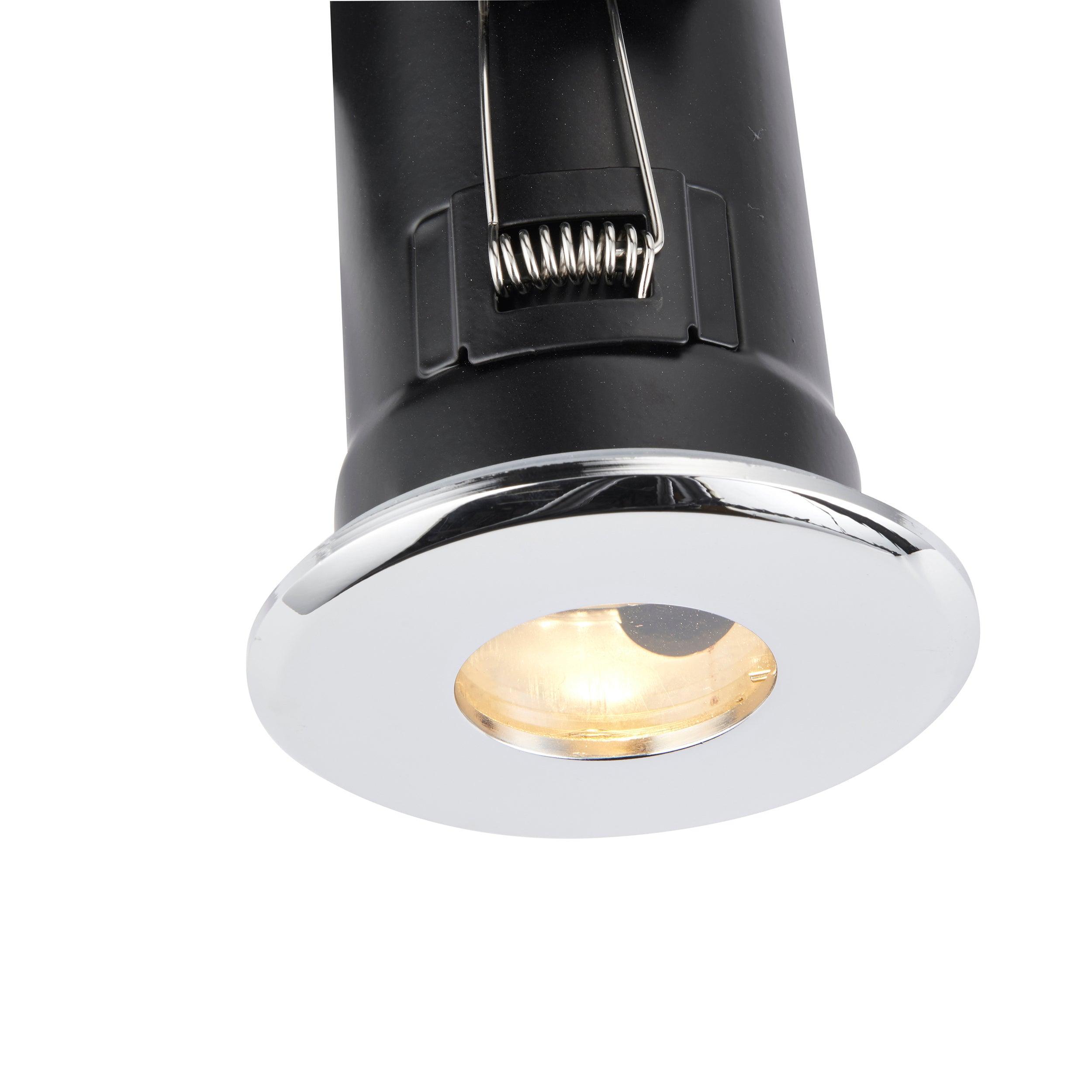 shieldplus chrome recessed ceiling light ip65 50w by saxby lighting, close up image 189