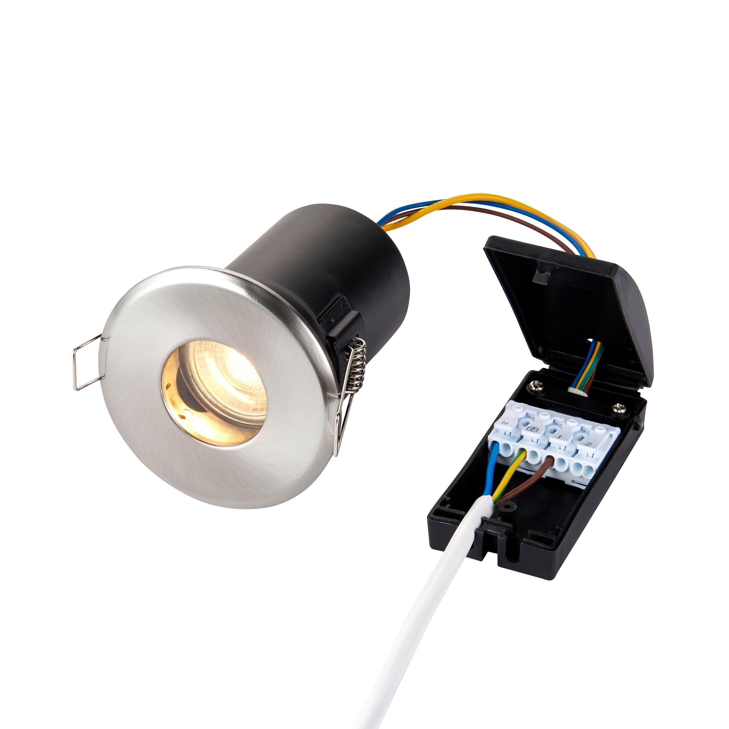 shieldplus nickel recessed ceiling light ip65 50wby saxby lighting