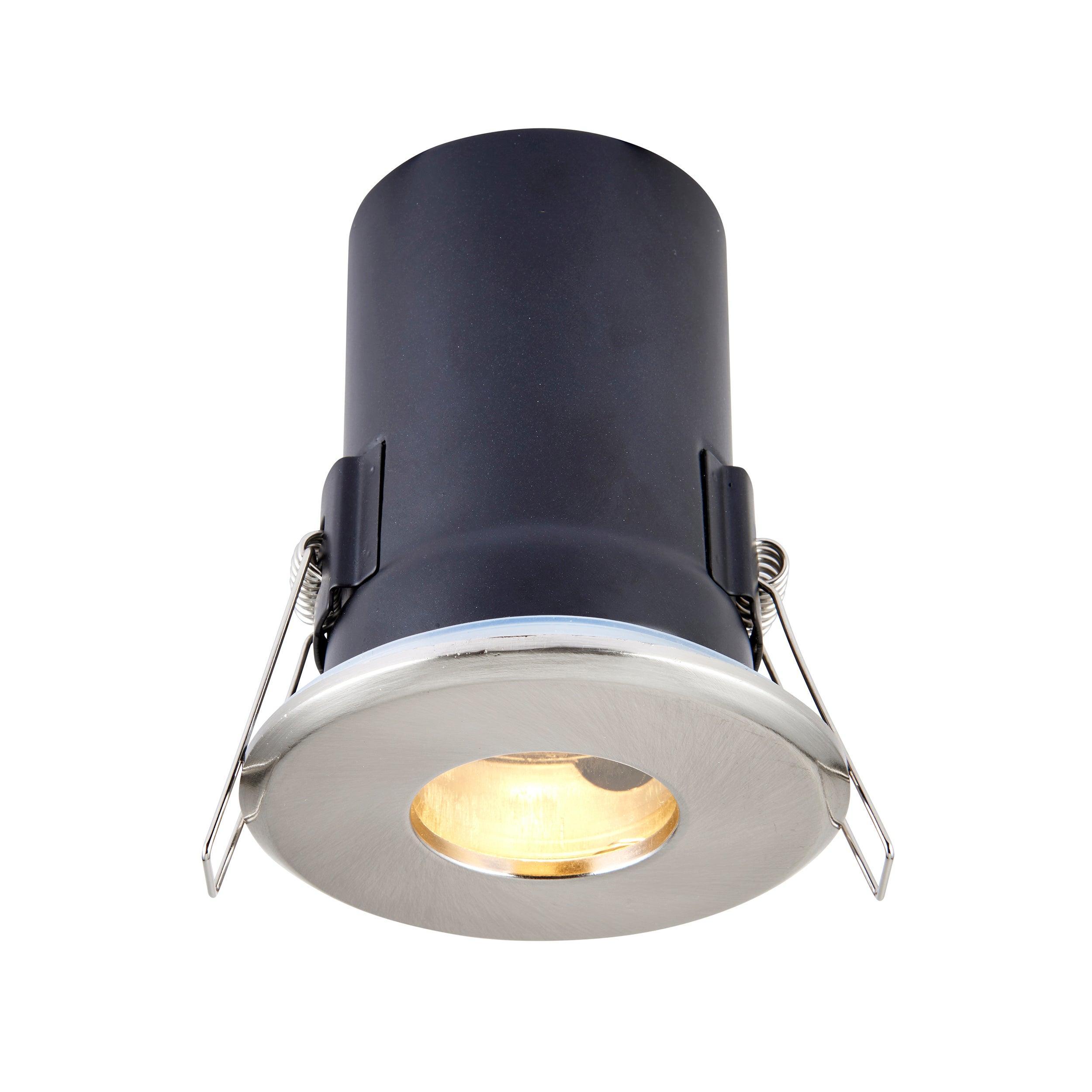 shieldplus nickel recessed ceiling light ip65 50wby Saxby Lighting, close up image