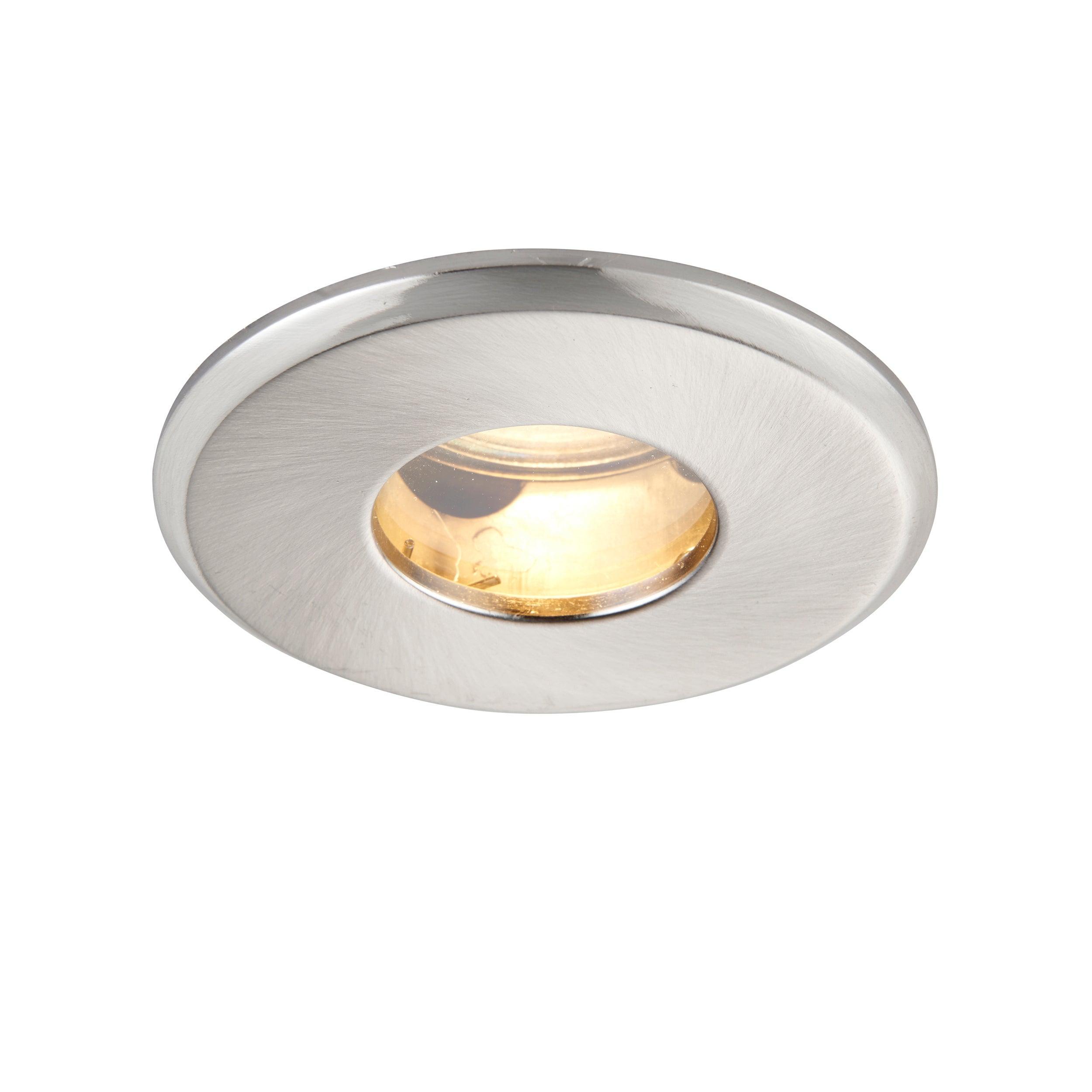 shieldplus nickel recessed ceiling light ip65 50w by saxby lighting, close up image 287