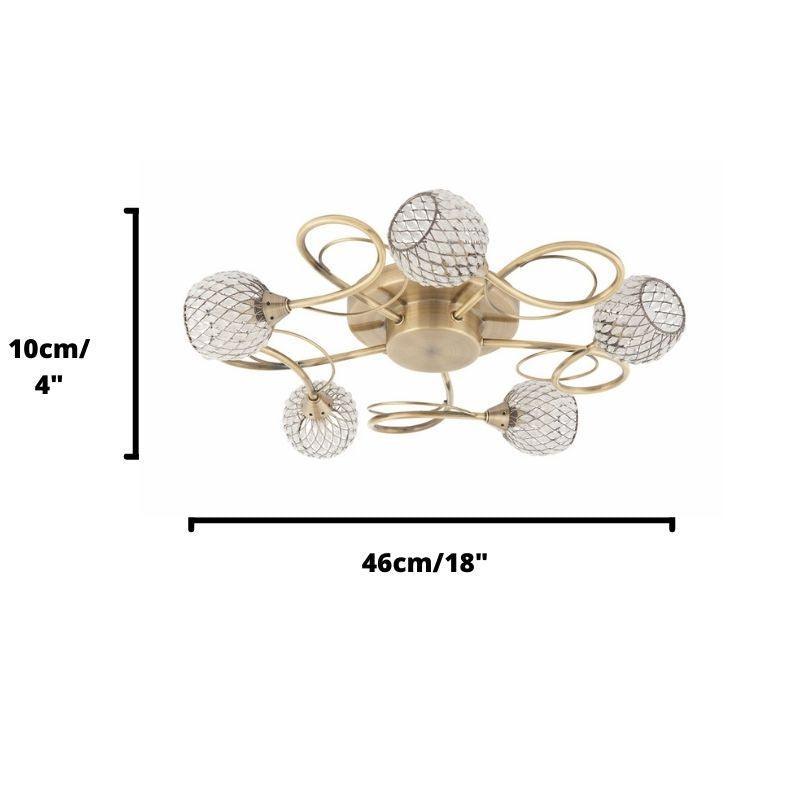 Aherne 5lt Semi flush Ceiling Light by Endon Lighting Living Room Image 3