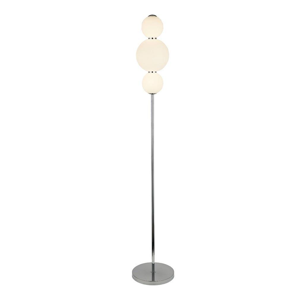 Snowball 3 Light Floor Lamp Chrome With Opal Glass Shade by 1