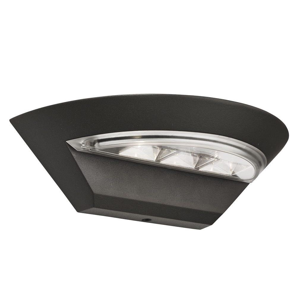 lincoln led outdoor semi circle grey wall light