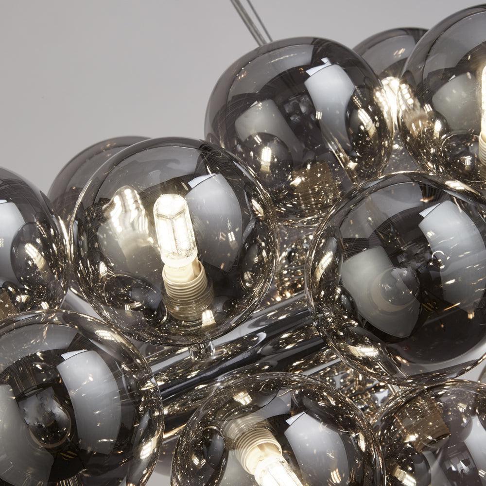 Berry 25 Light Chrome Ceiling Pendant With Smoked Glass-Ceiling Pendant Lights-2-Tiffany Lighting Direct