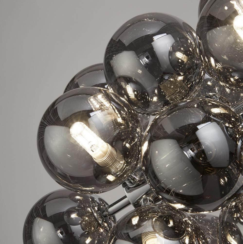 Berry 25 Light Chrome Ceiling Pendant With Smoked Glass-Ceiling Pendant Lights-3-Tiffany Lighting Direct