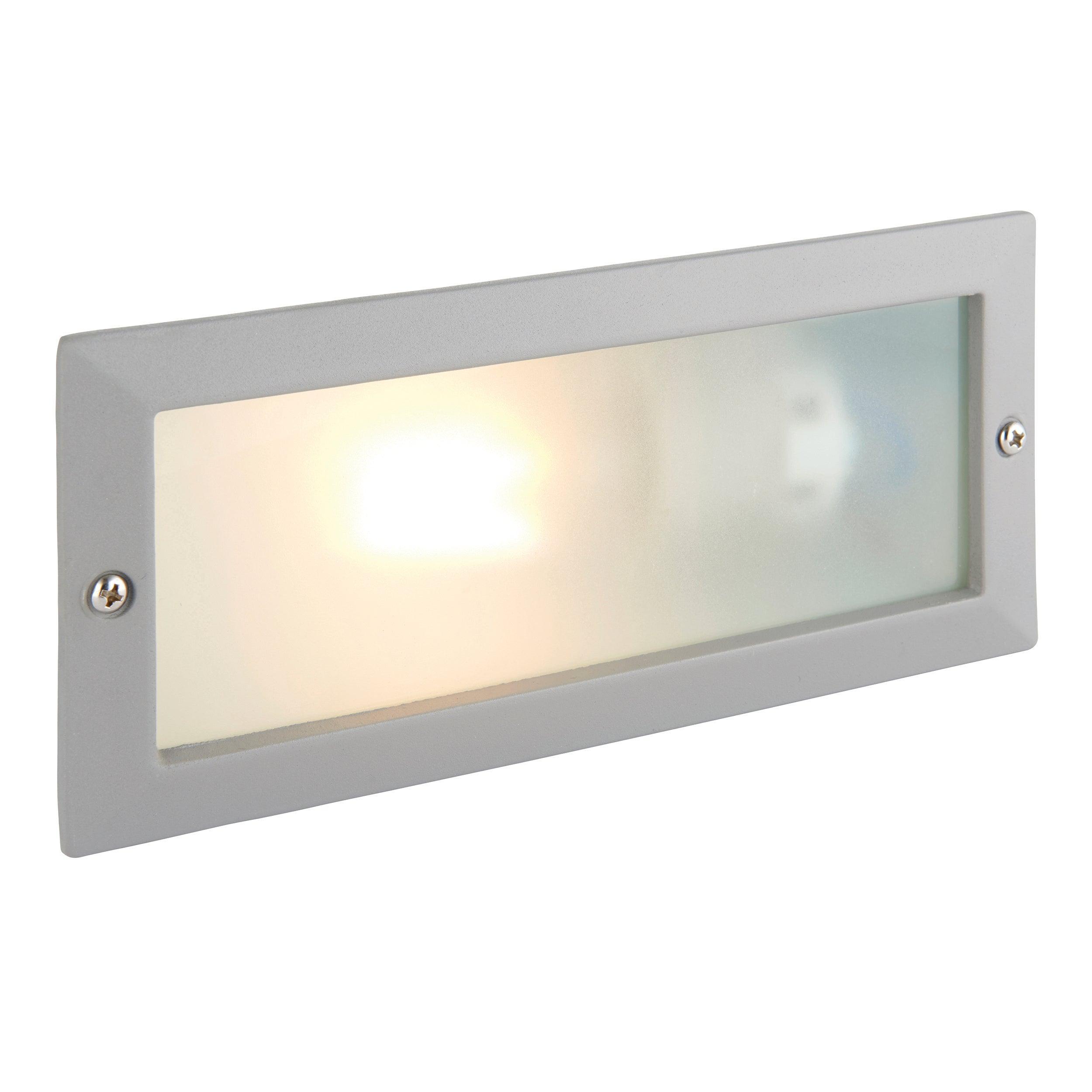 eco plain louvre grey brick light ip44 40wby saxby lighting