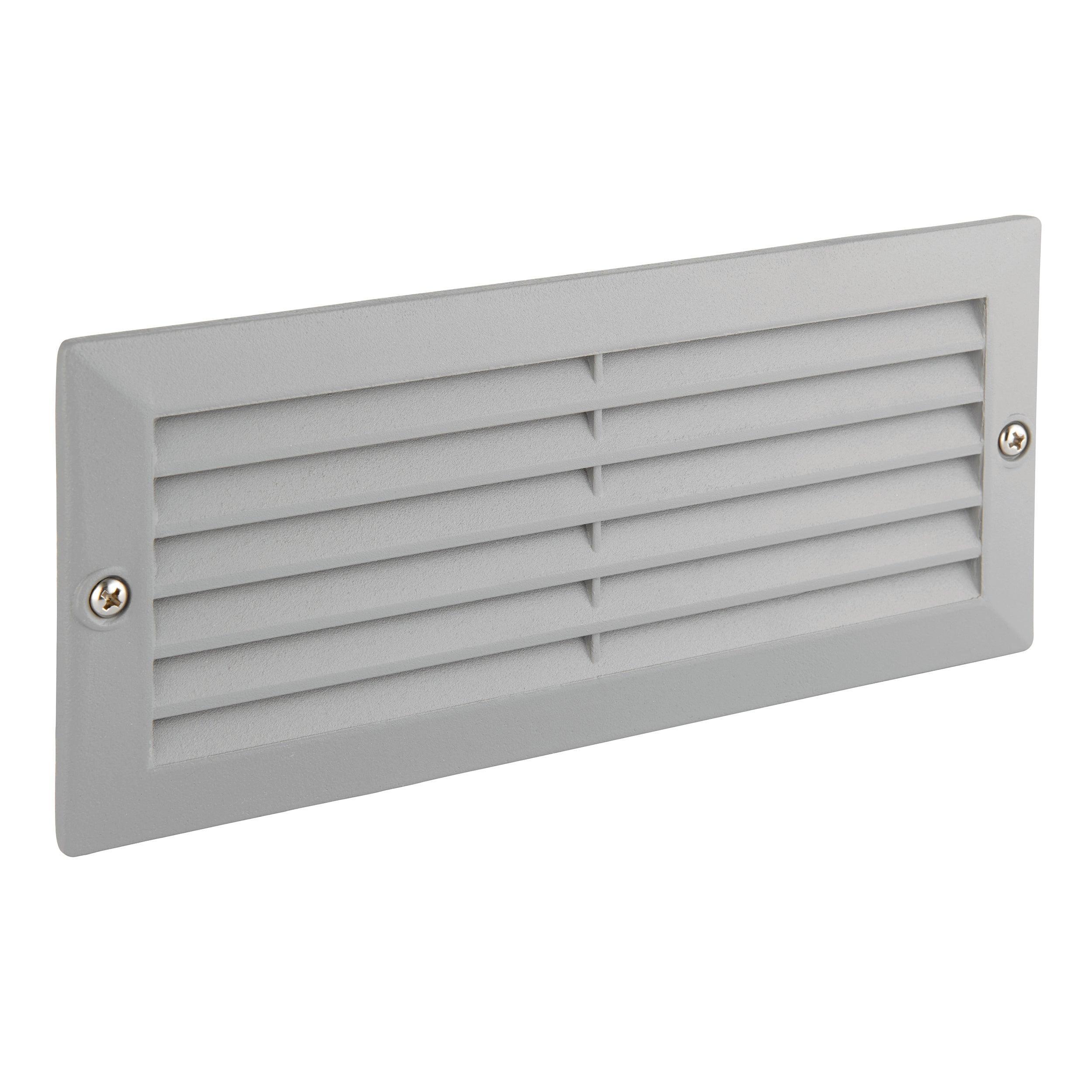 eco plain louvre grey brick light ip44 40w by saxby lighting, close up image 194