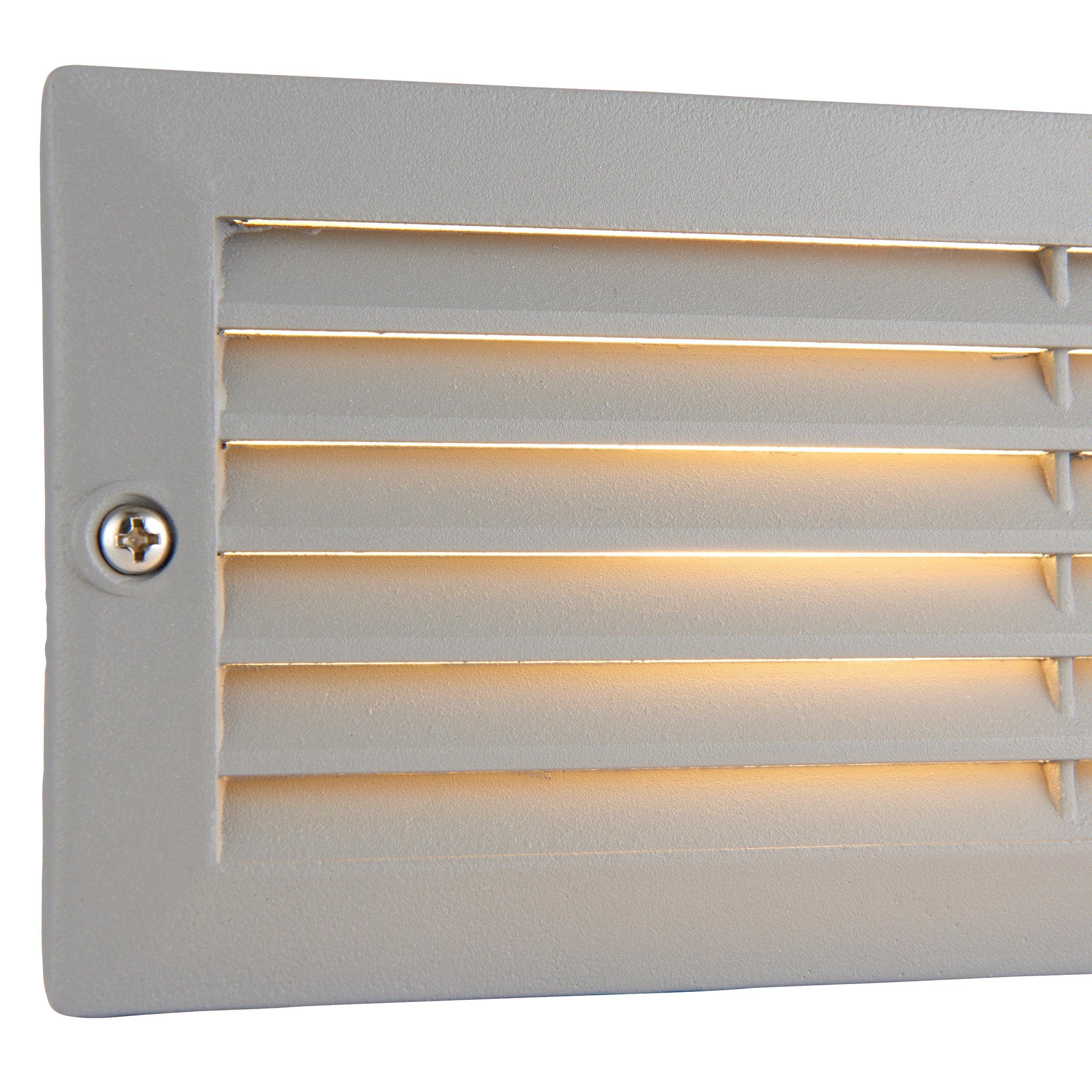 eco plain louvre grey brick light ip44 40w by saxby lighting, close up image 164