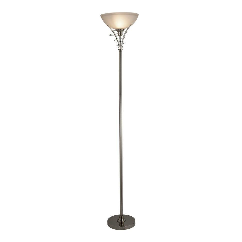 Linea Satin Silver & Acid Glass Uplighter Floor Lamp by 1
