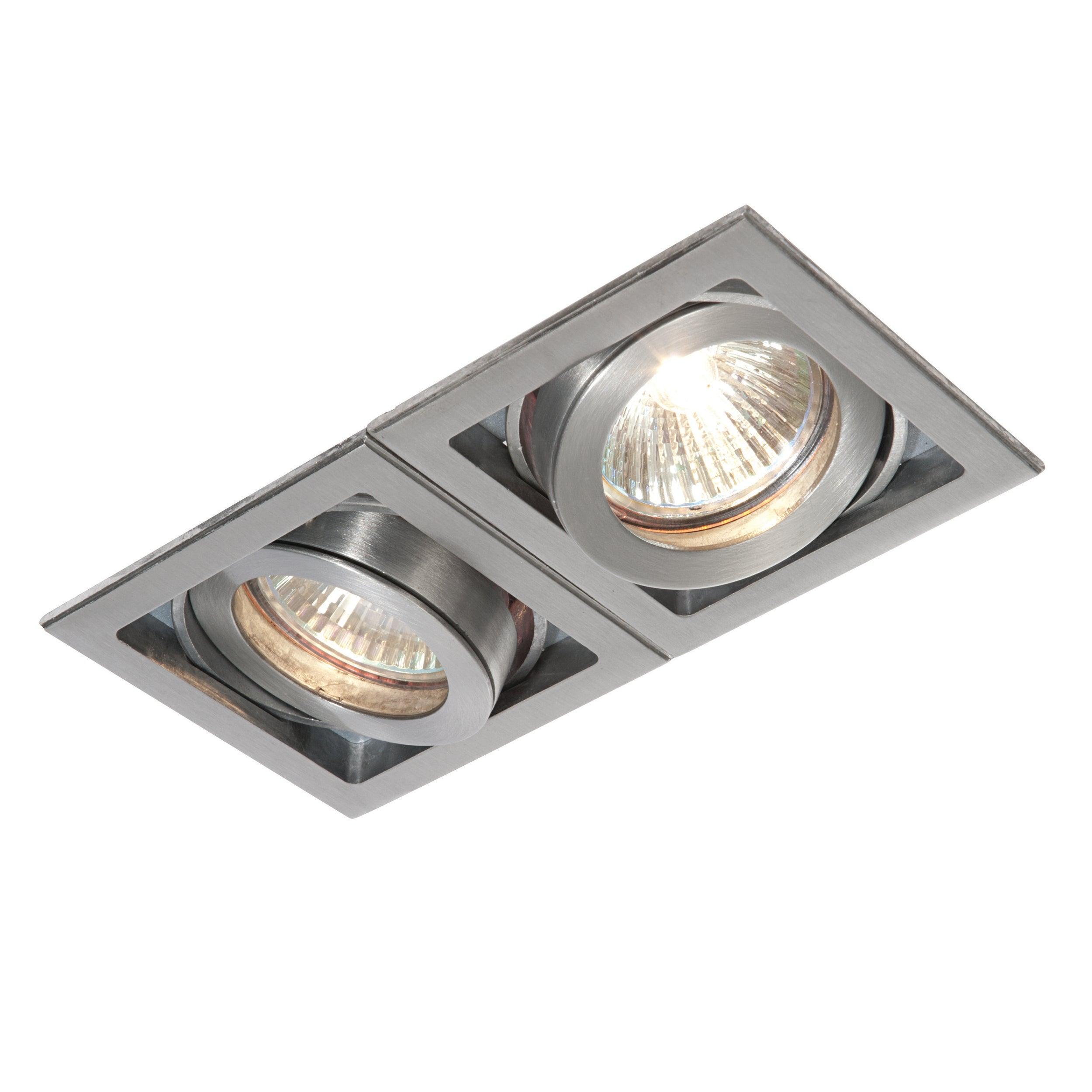 xeno twin aluminium adjustable recessed light 50wby saxby lighting