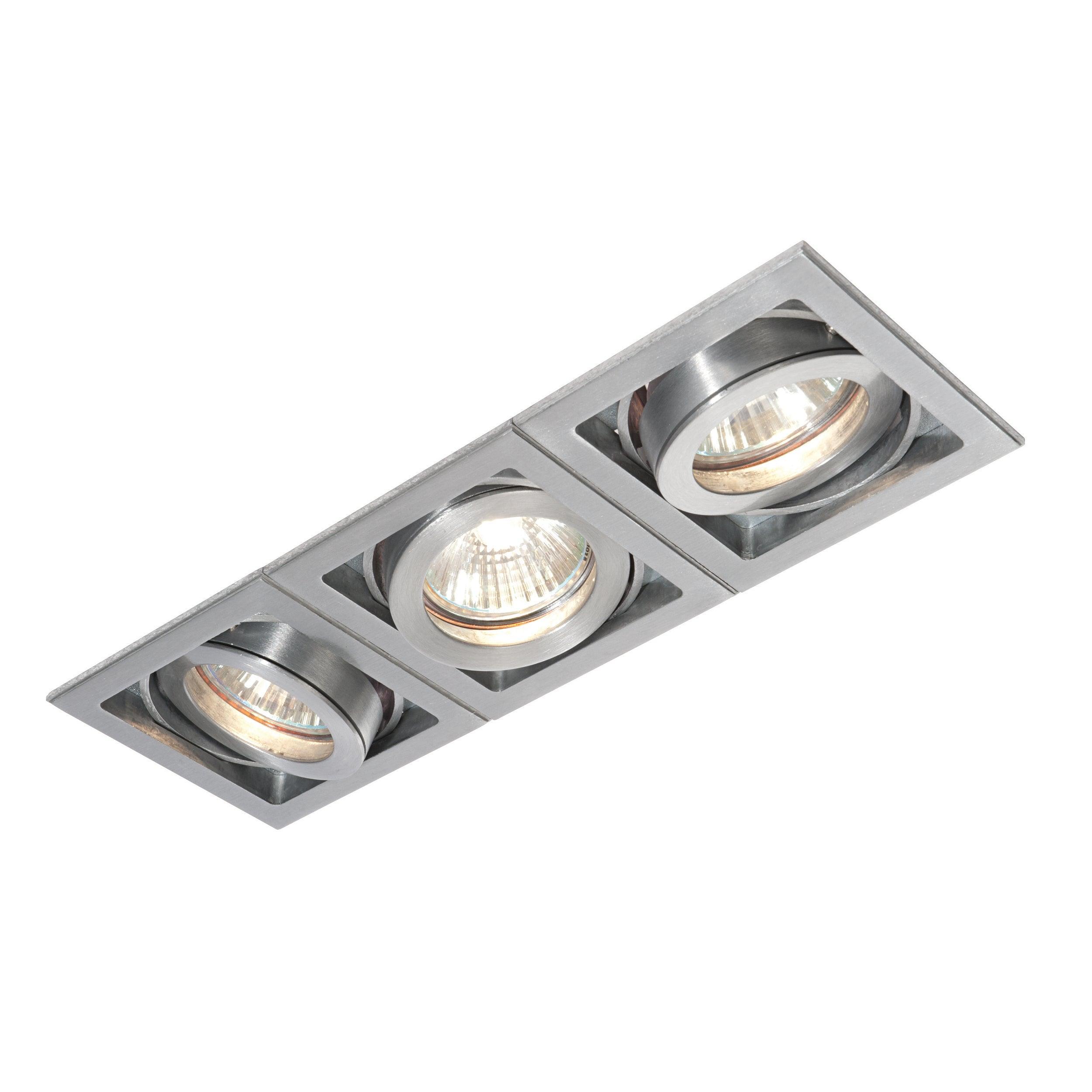xeno triple aluminium adjustable recessed light 50wby saxby lighting