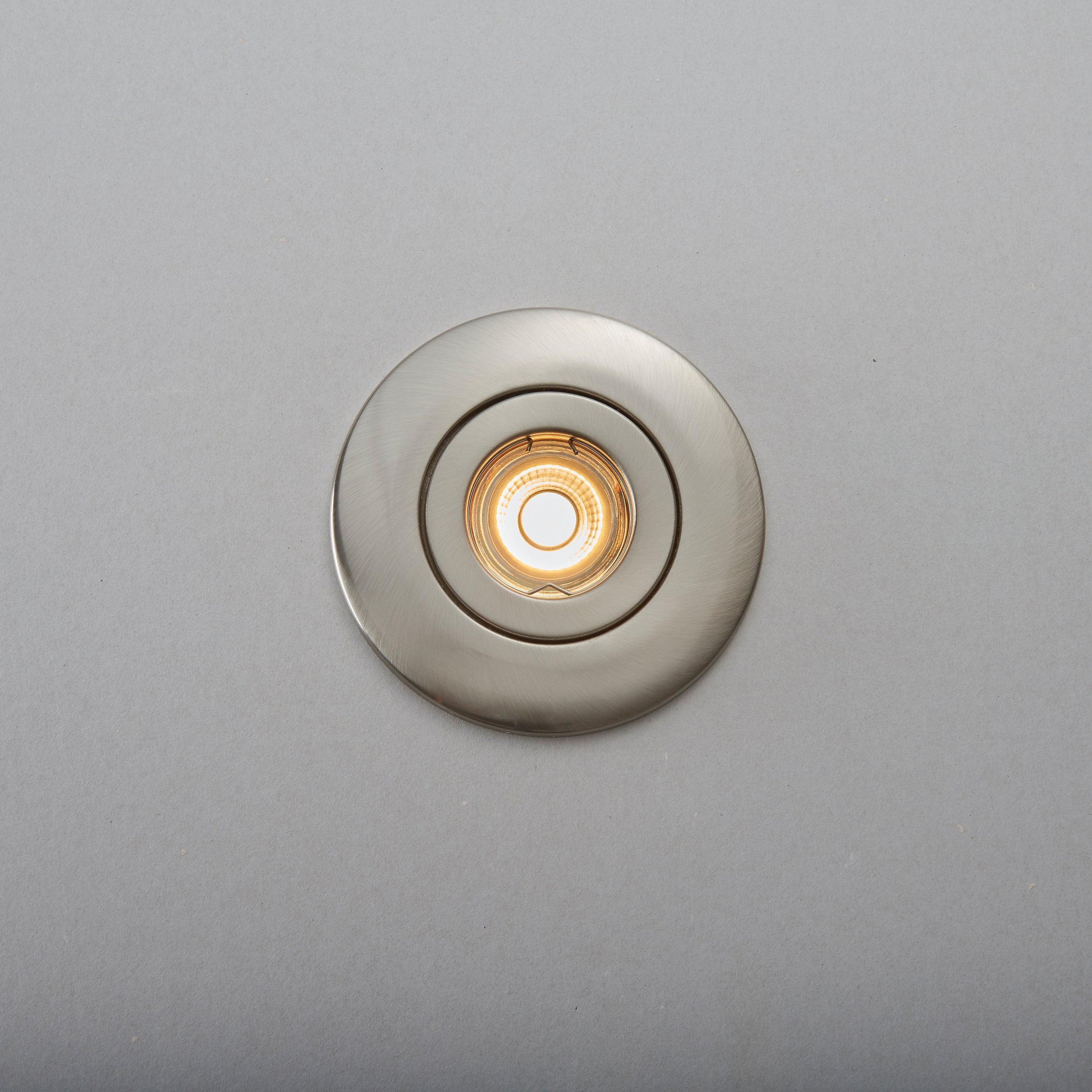 converse bezel dimmable nickel recessed light 50wby Saxby Lighting, close up image