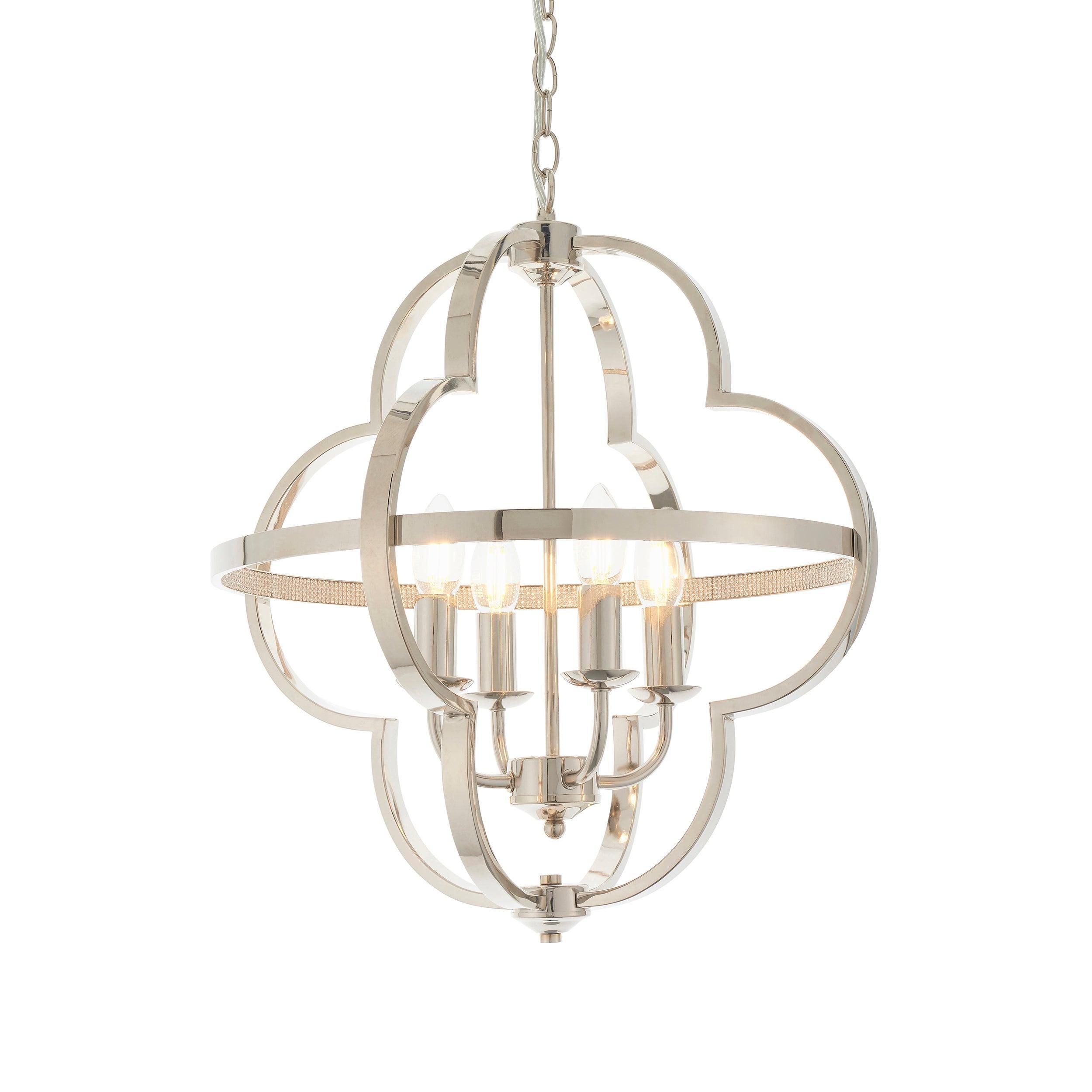 Living Lights Charles 4 Light Nickel Ceiling Pendant-Ceiling Pendant Lights-Living Lights-1-Tiffany Lighting Direct
