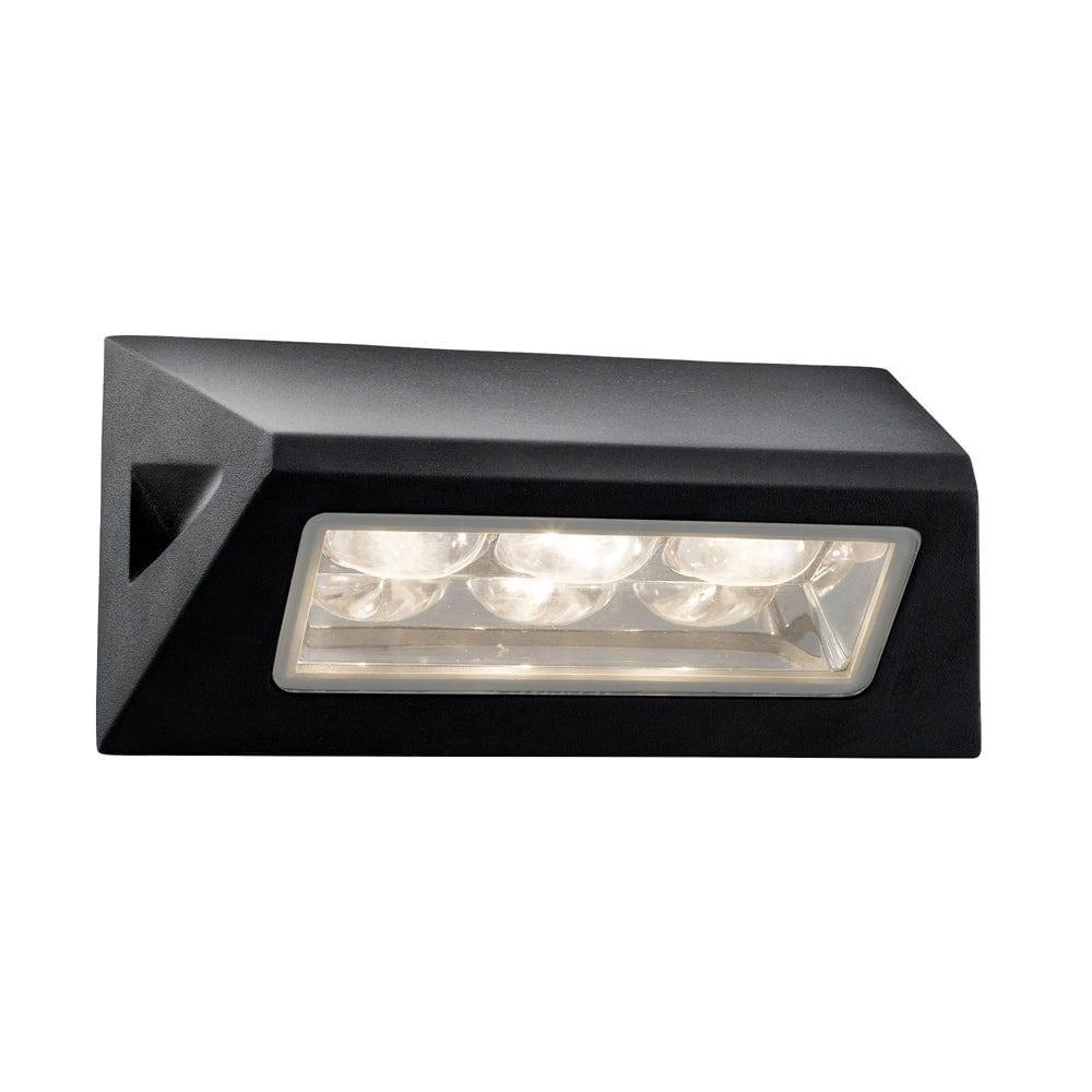 peru led outdoor black wall light ip44