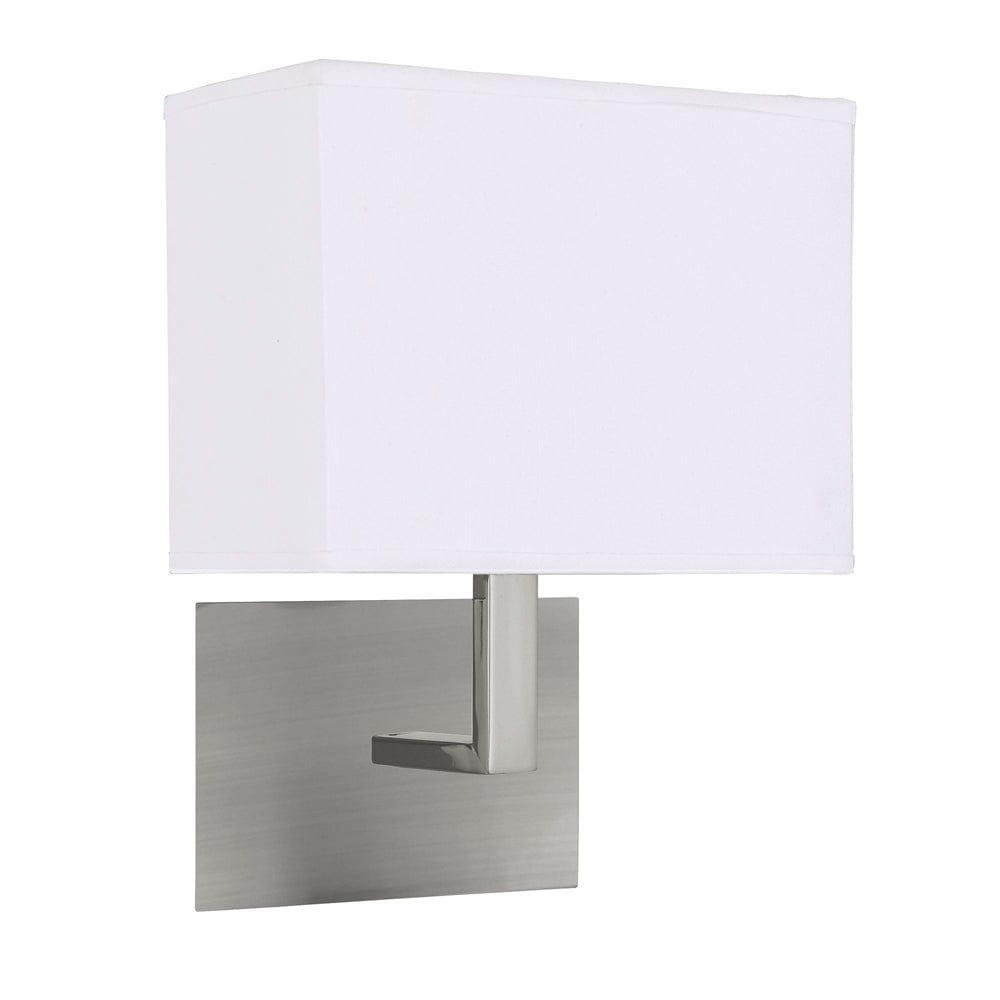 hotel silver wall light white rectangular shade