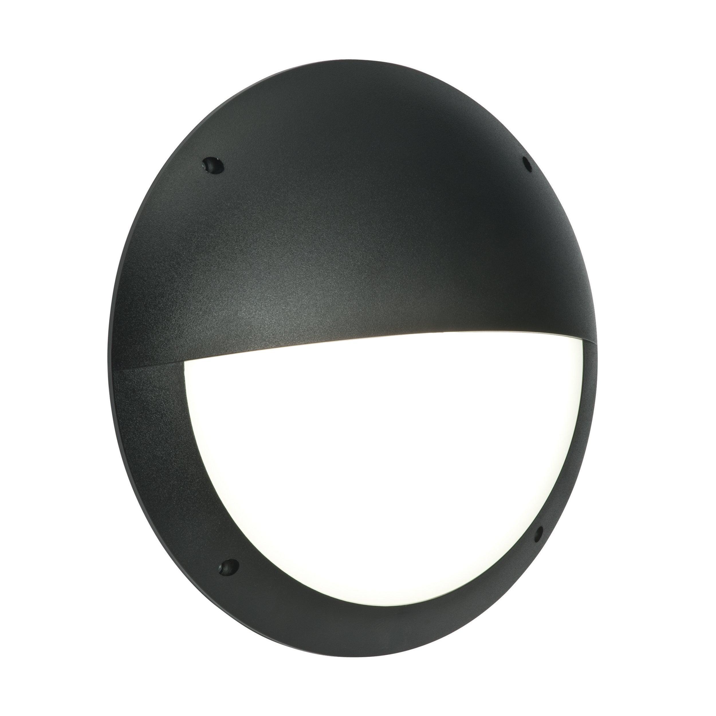 seran eyelid black outdoor bulkhead light ip65 12wby saxby lighting