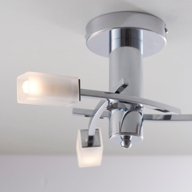 Havana 3lt Chrome Semi Flush Ceiling Light by Endon Lighting Living Room Image 3