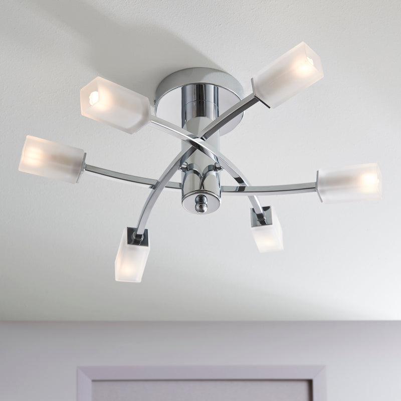 Havana 6lt Semi Flush Ceiling Light by Endon Lighting Living Room Image 2